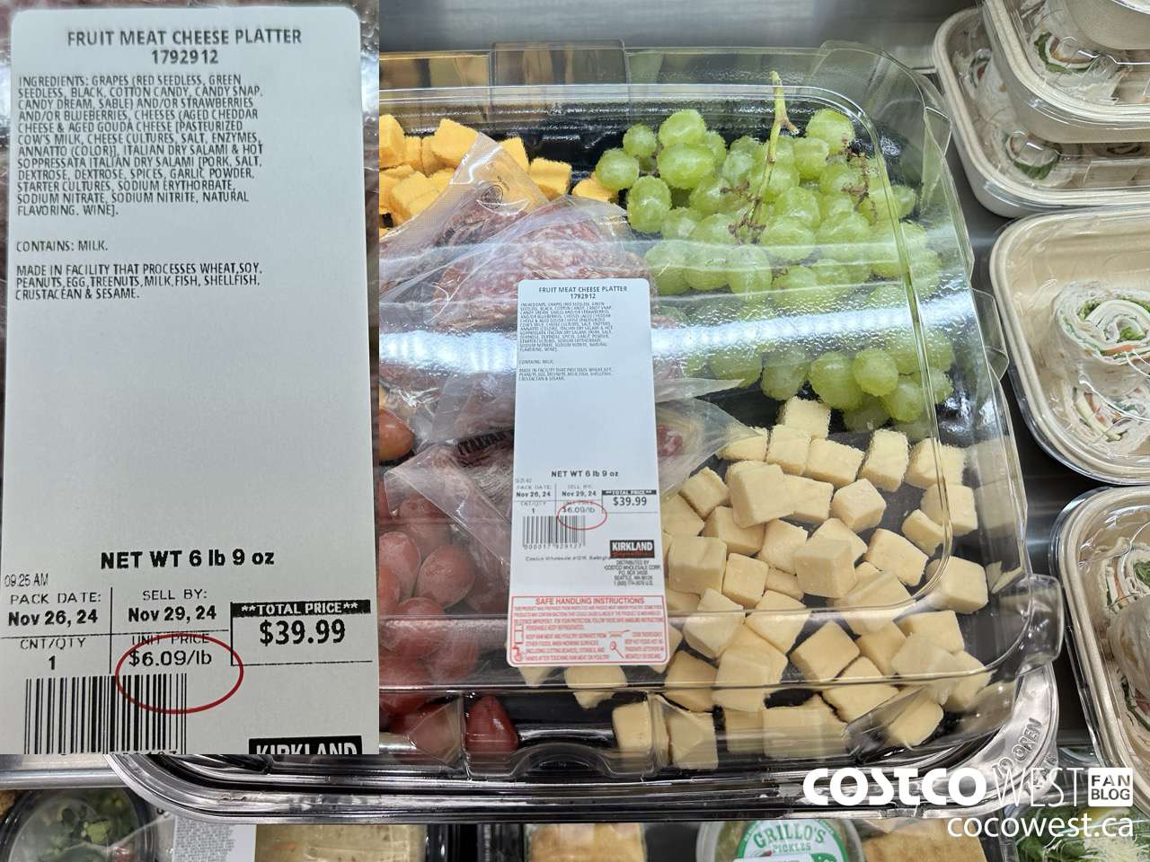 1792912 FRUIT MEAT CHEESE PLATTER PER LB $6.09