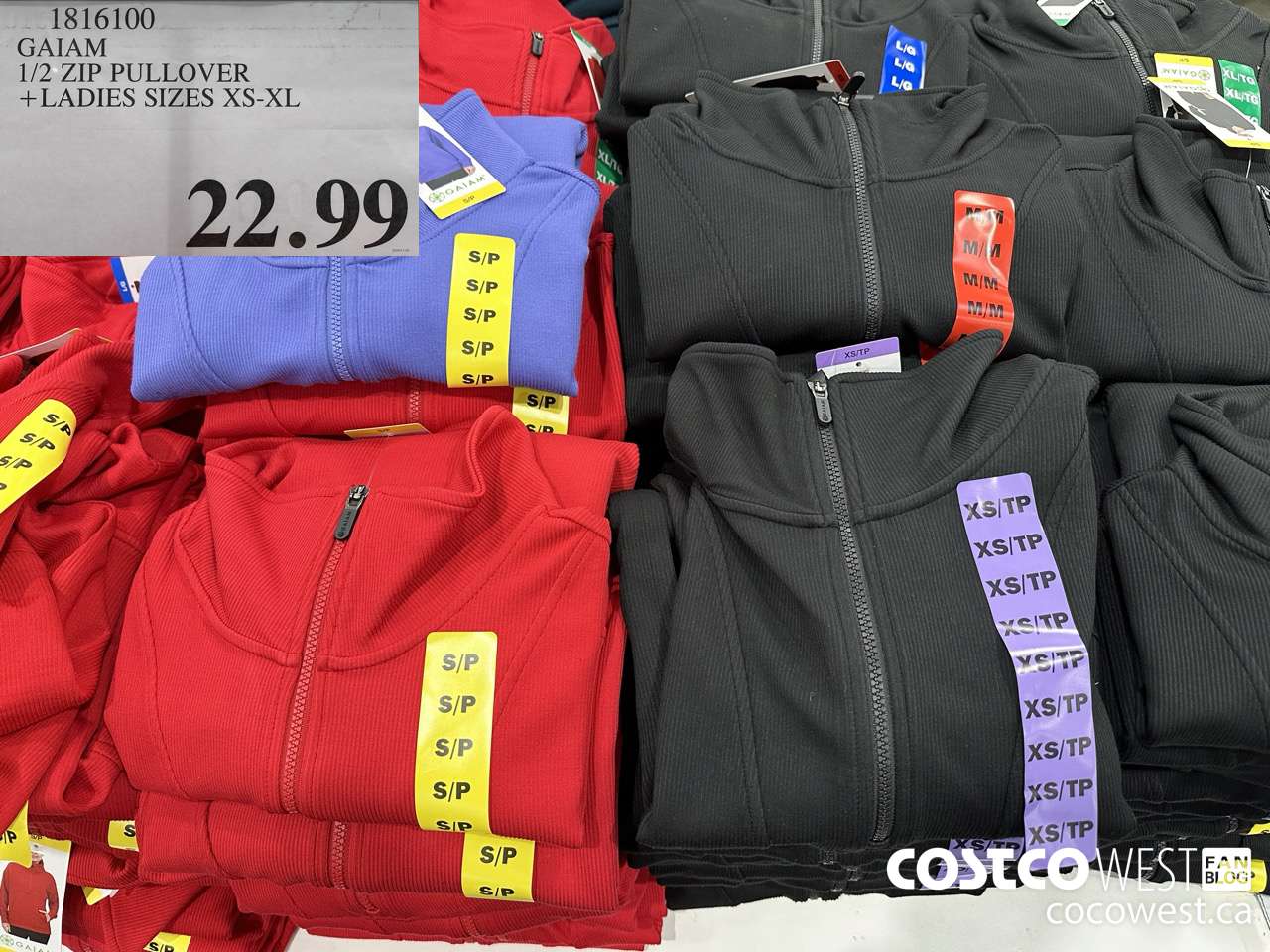 1816100 GAIAM 1/2 ZIP PULLOVER LADIES SIZES XS-XL $22.99