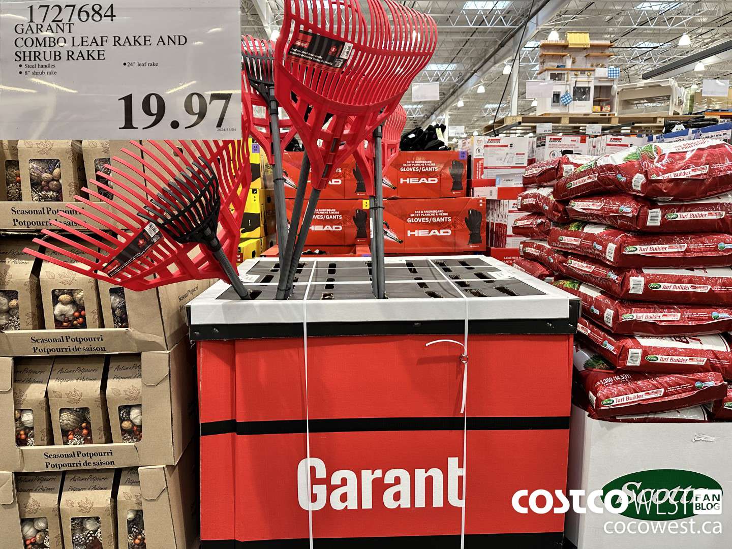 1727684 GARANT COMBO LEAF RAKE AND SHRUB RAKE $19.97