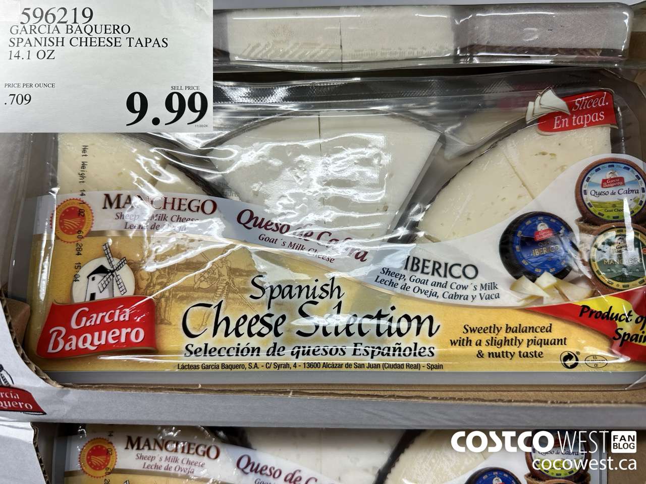 596219 GARCIA BAQUERO SPANISH CHEESE TAPAS 14.1 OZ  $9.99
