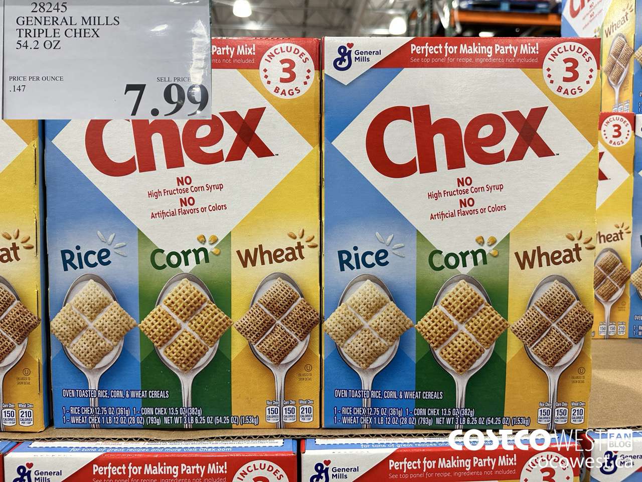 28245 GENERAL MILLS TRIPLE CHEX 54.2 OZ $7.99