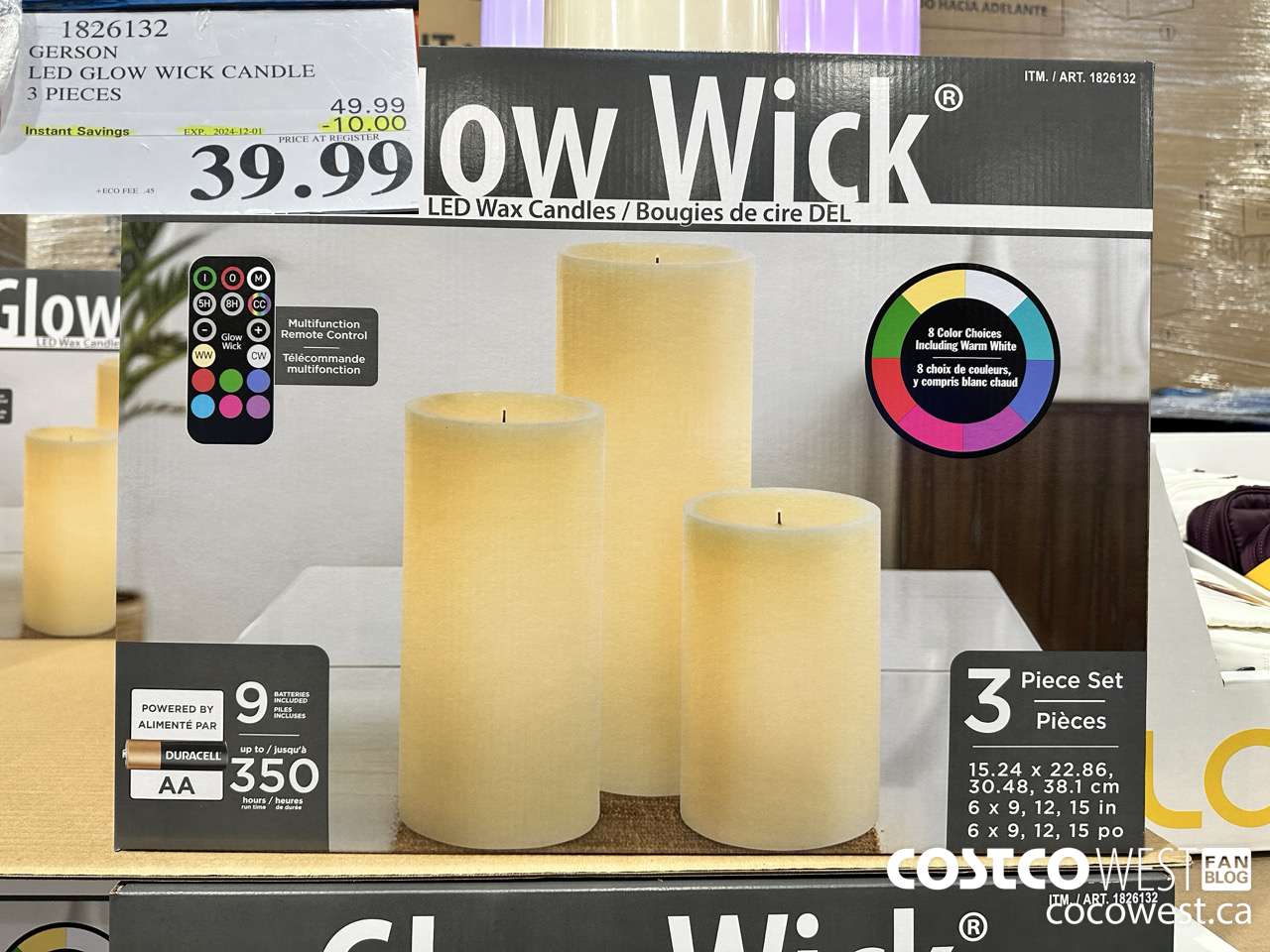 1826132 GERSON LED GLOW WICK CANDLE 3 PIECES ($10.00 INSTANT SAVINGS EXPIRES ON 2024-12-01) $39.99
