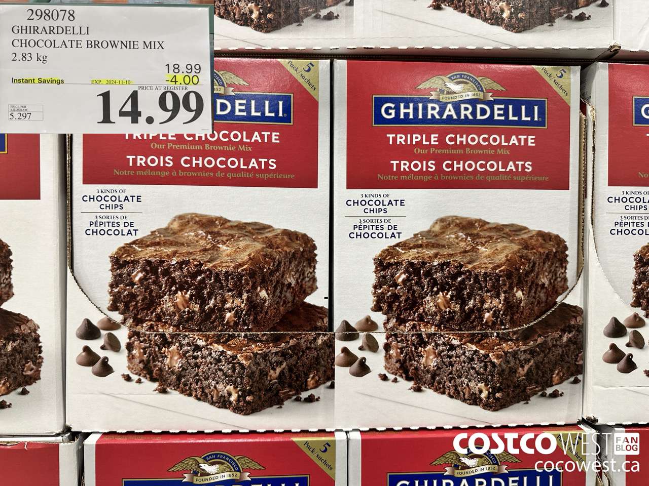298078 GHIRARDELLI CHOCOLATE BROWNIE MIX 2.83 kg ($4.00 INSTANT SAVINGS EXPIRES ON 2024-11-10) $14.99