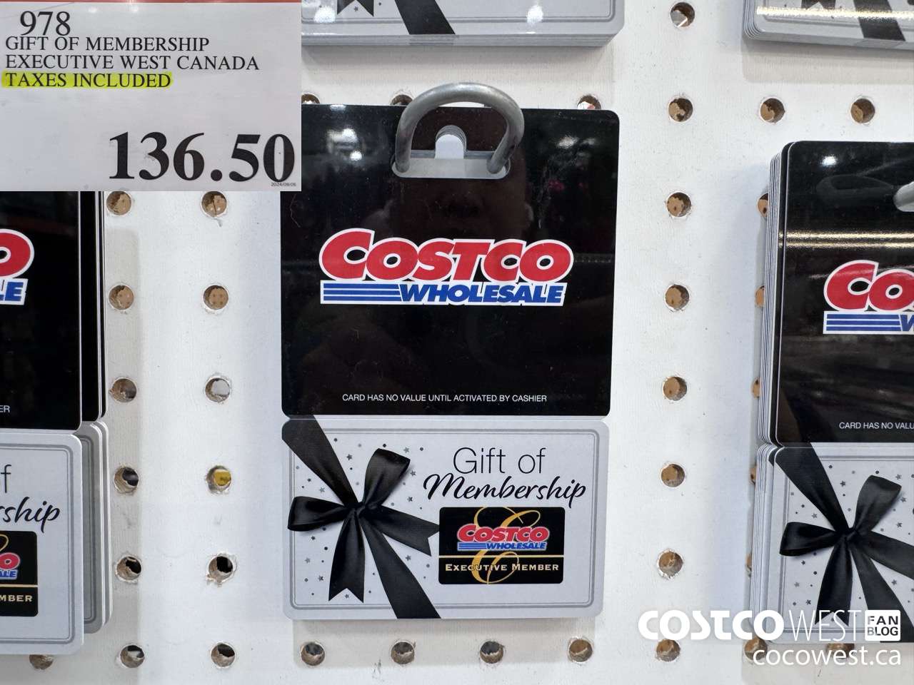 978 GIFT OF MEMBERSHIP EXECUTIVE WEST CANADA TAXES INCLUDED $136.50