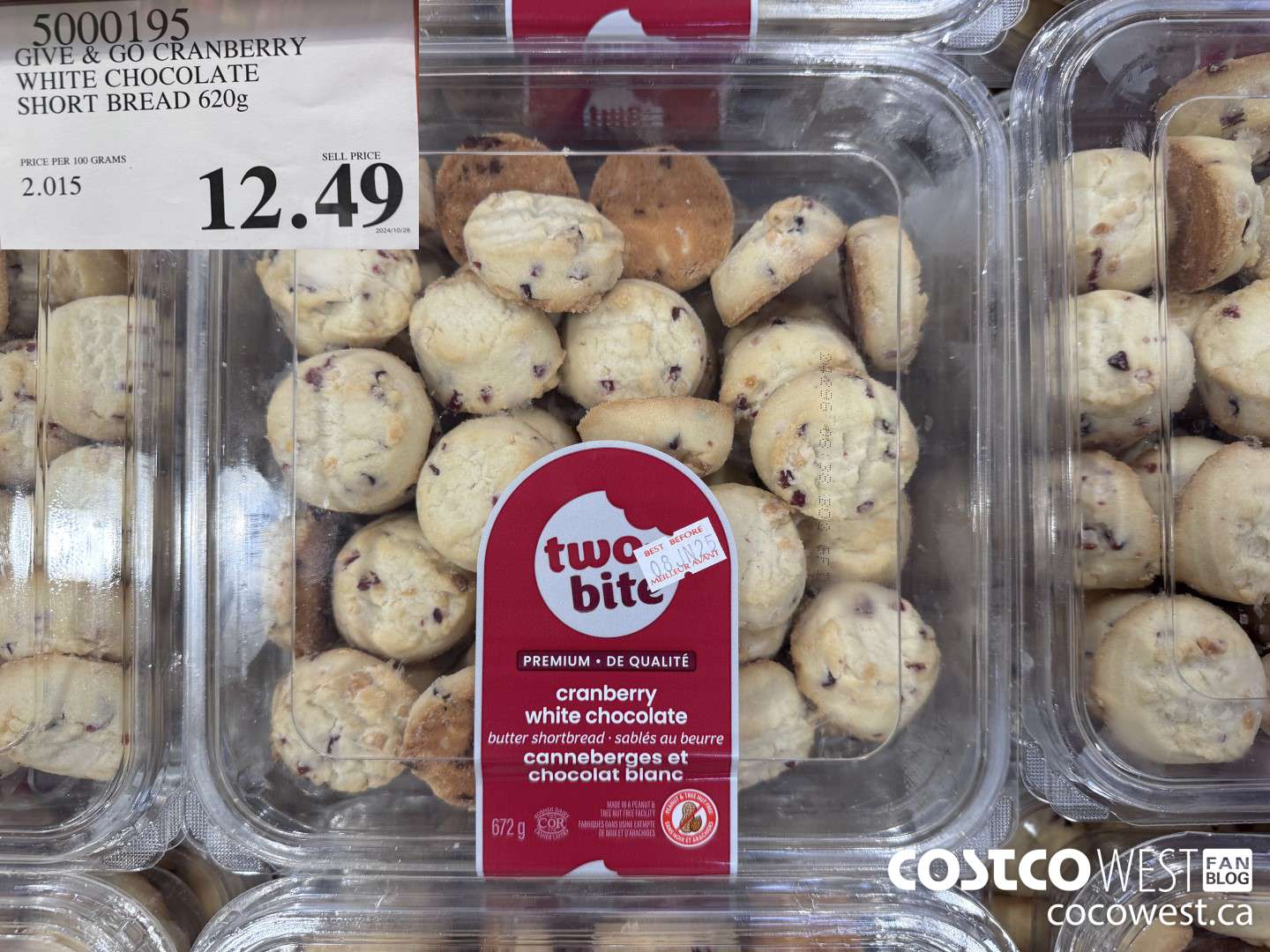 5000195 GIVE & GO CRANBERRY WHITE CHOCOLATE SHORT BREAD 620G $12.49