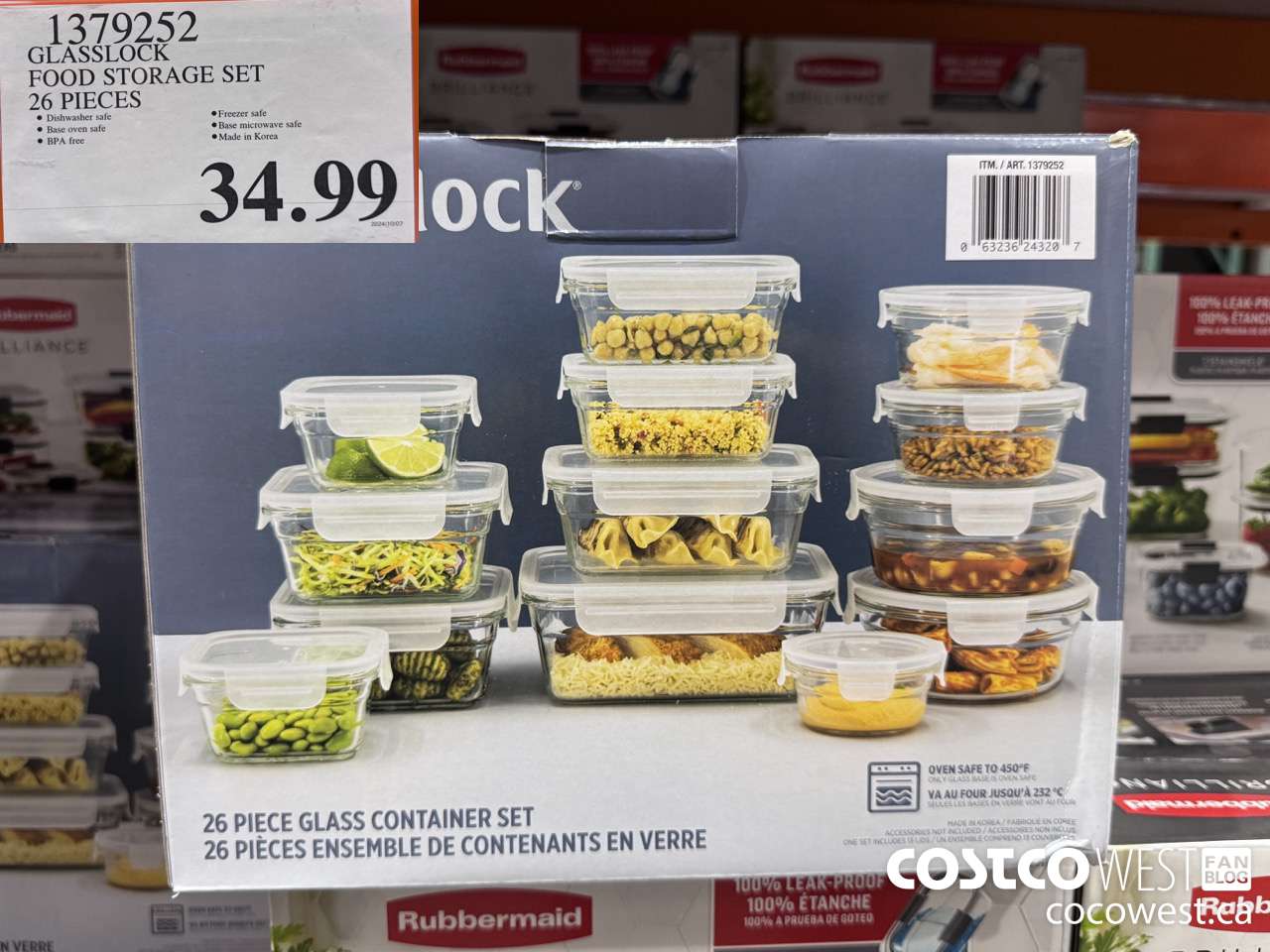 1379252 GLASSLOCK FOOD STORAGE SET 26 PIECES $34.99