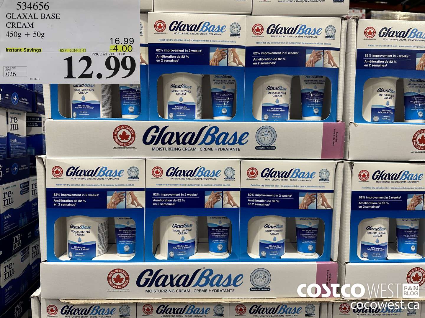 534656 GLAXAL BASE CREAM 450g + 50 g ($4.00 INSTANT SAVINGS EXPIRES ON 2024-11-17) $12.99