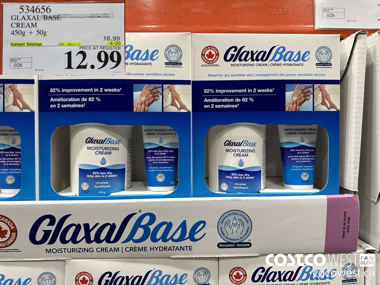 534656 GLAXAL BASE CREAM 450g + 50 g ($4.00 INSTANT SAVINGS EXPIRES ON 2024-11-17) $12.99