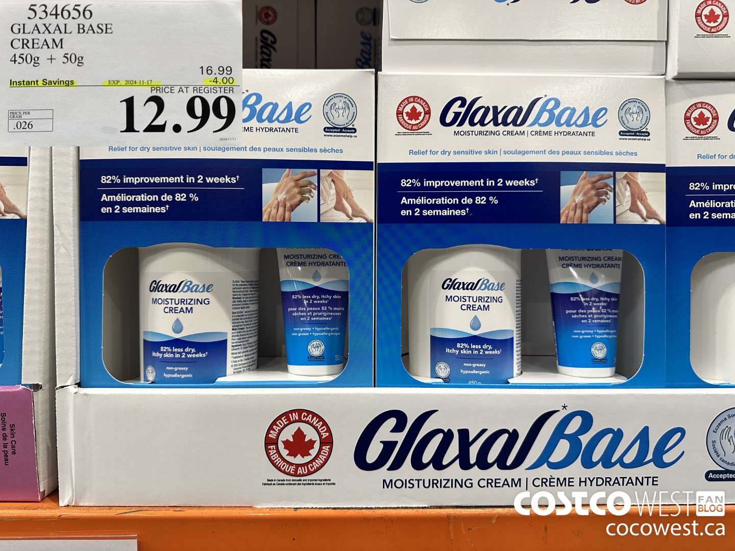 534656 GLAXAL BASE CREAM 450g + 50 g ($4.00 INSTANT SAVINGS EXPIRES ON 2024-11-17) $12.99
