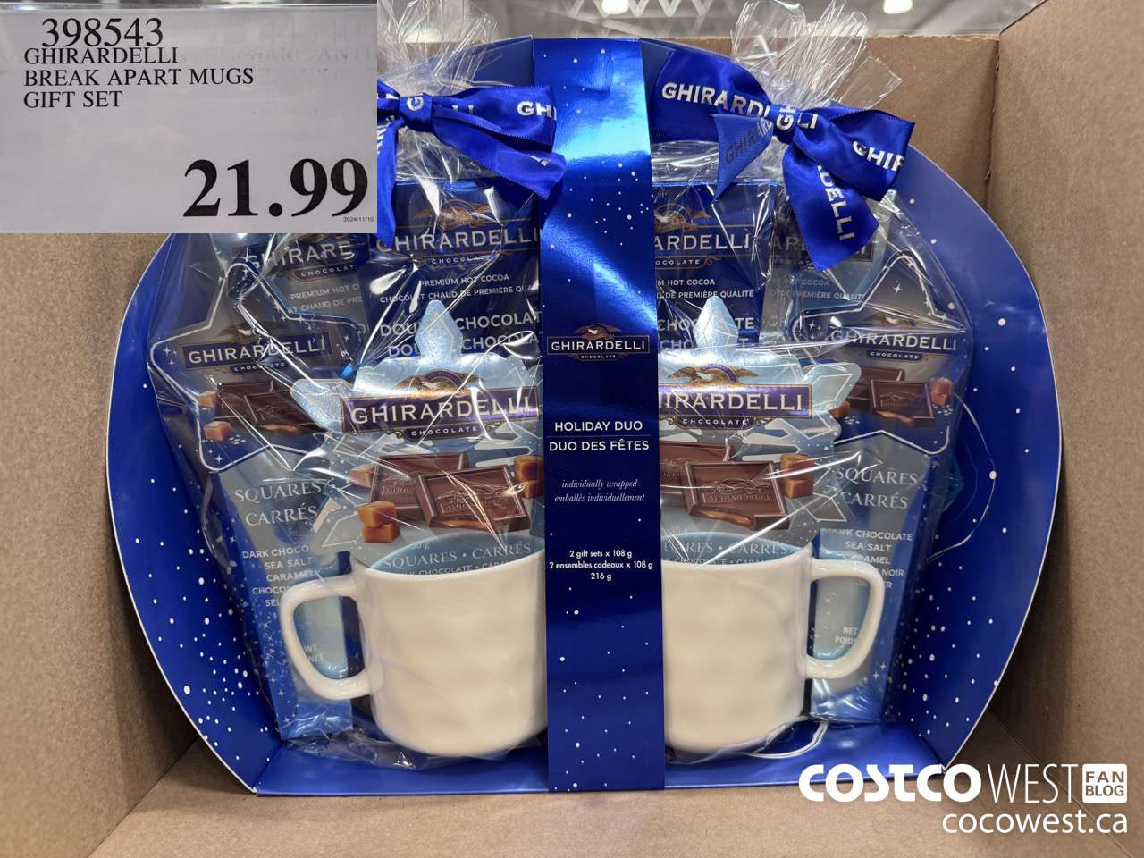 398543 GODIVA BREAK APART MUGS GIFT SET  $21.99