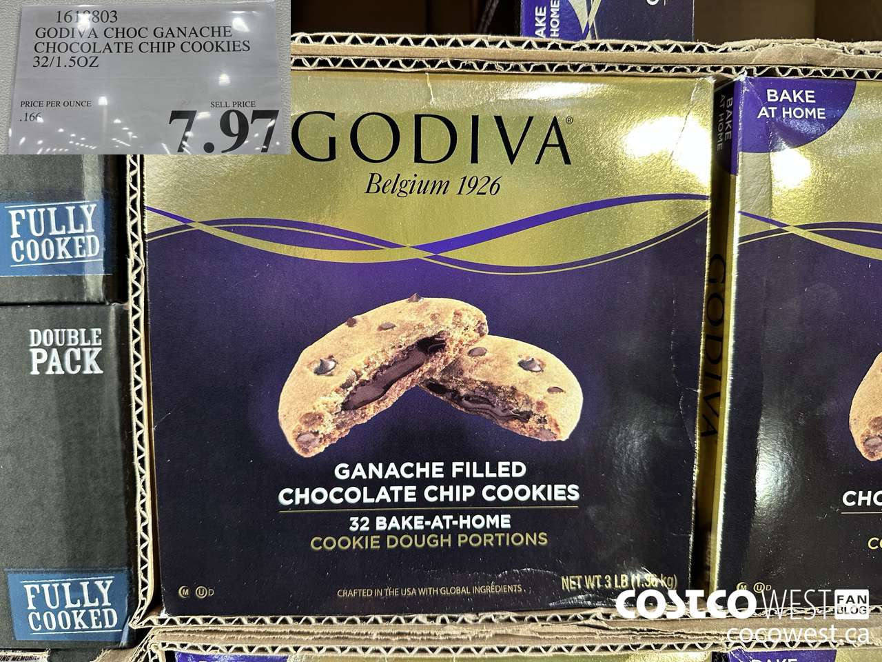 1618803 GODIVA CHOC GANACHE CHOCOLATE CHIP COOKIES 32/1.5OZ $7.97