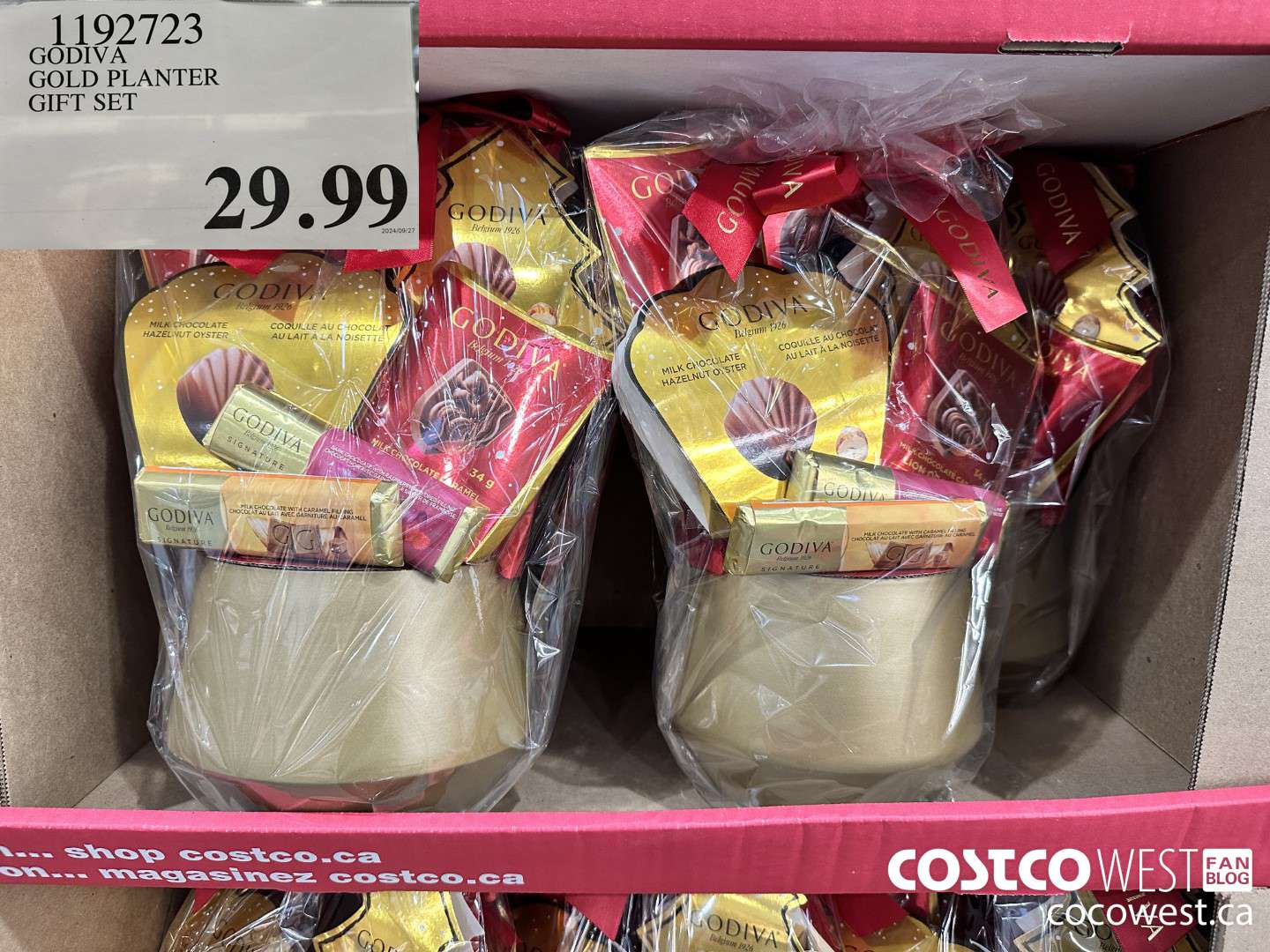 1192723 GODIVA GOLD PLANTER GIFT SET $29.99