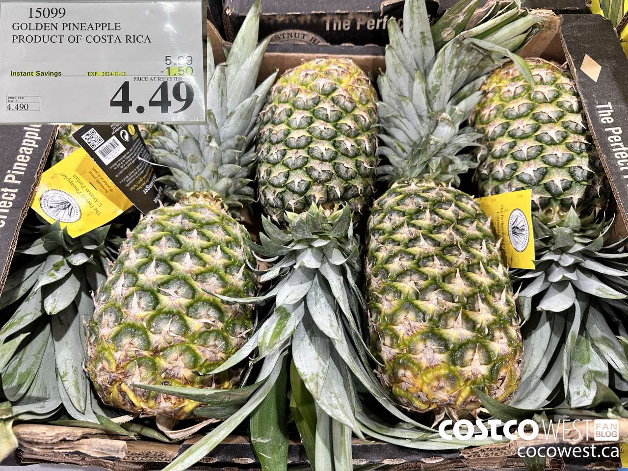 15099 GOLDEN PINEAPPLE PRODUCT OF COSTA RICA ($1.50 INSTANT SAVINGS EXPIRES ON 2024-11-13) $4.49