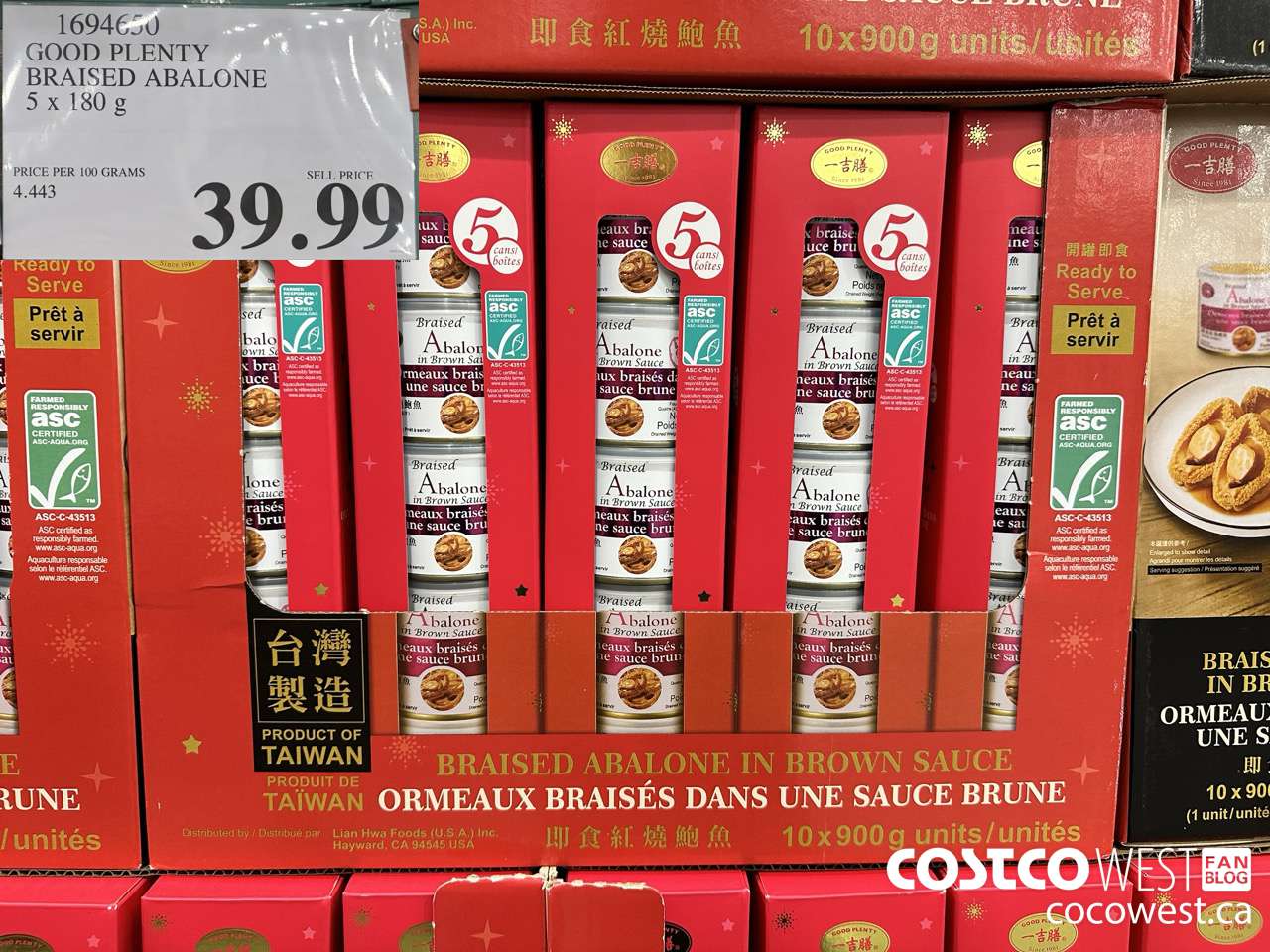 1694650 GOOD PLENTY BRAISED ABALONE 5 X 180G $39.99
