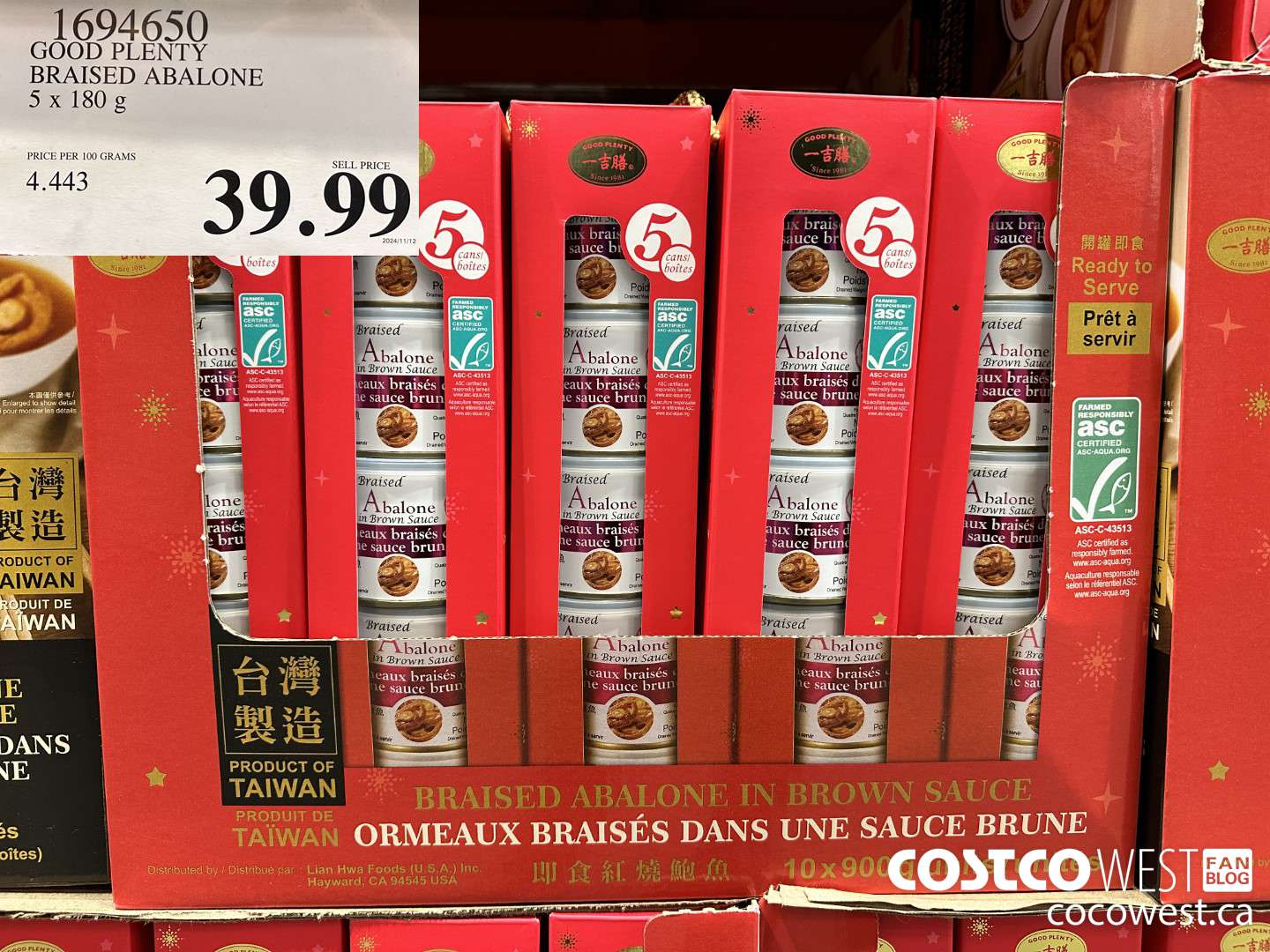 1694650 GOOD PLENTY BRAISED ABALONE 5 X 180G $39.99