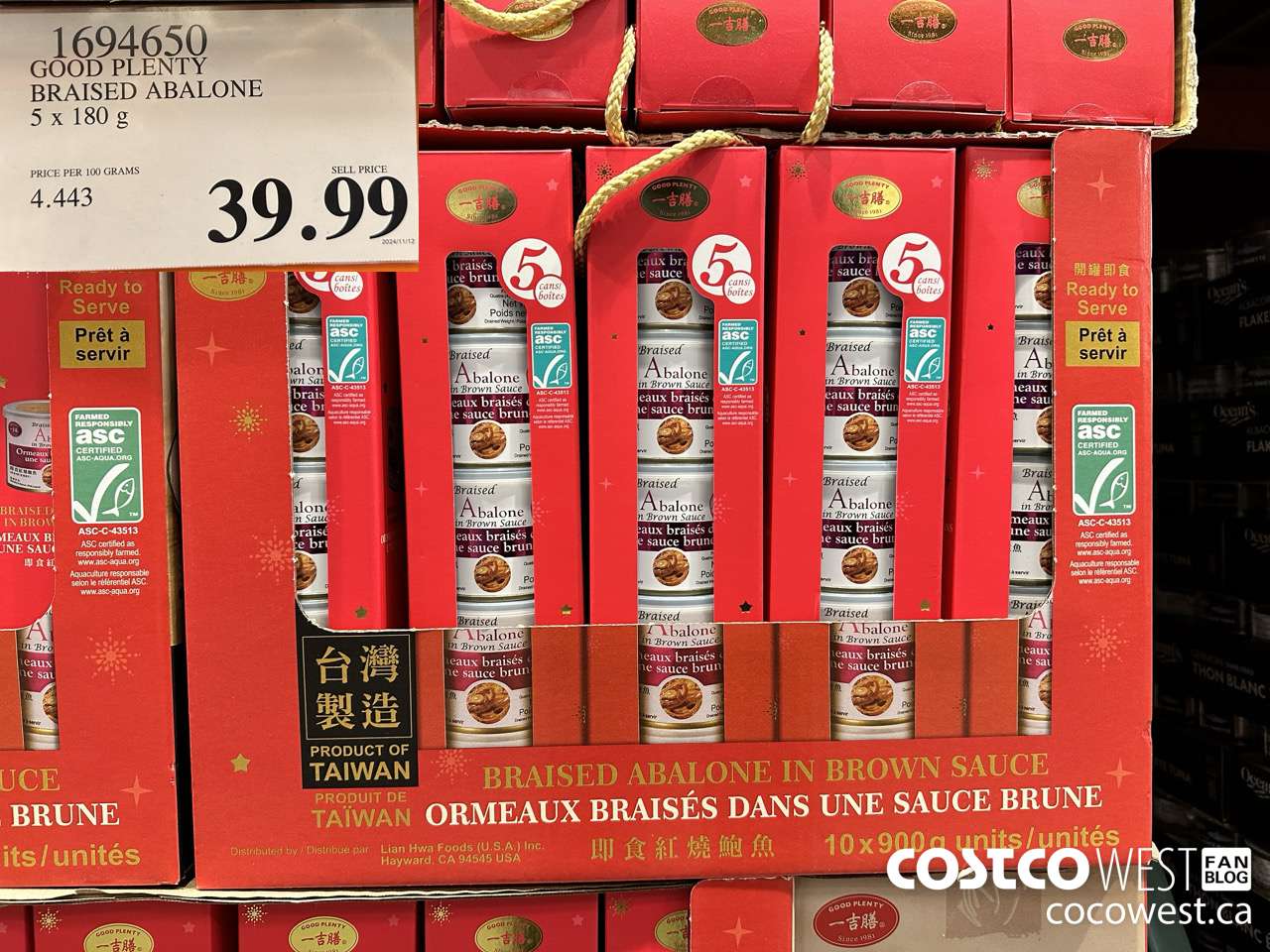 1694650 GOOD PLENTY BRAISED ABALONE 5 X 180G $39.99
