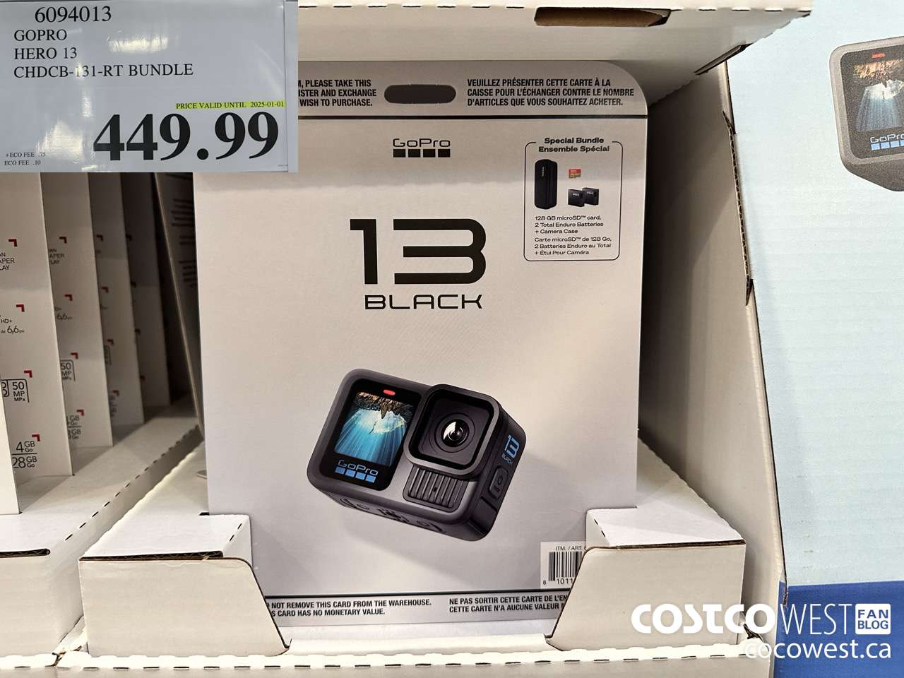 6094013 GOPRO HERO 13 CHDCB-131-RT BUNDLE (EXPIRES ON 2025-01-01) $449.99