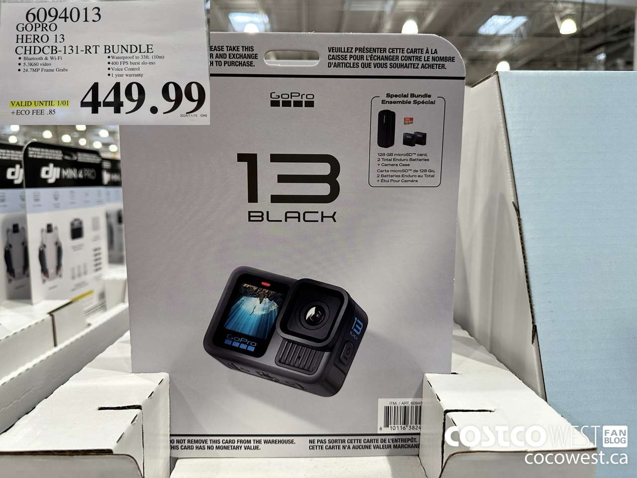 6094013 GOPRO HERO 13 CHDCB-131-RT BUNDLE (EXPIRES ON 2025-01-01) $449.99