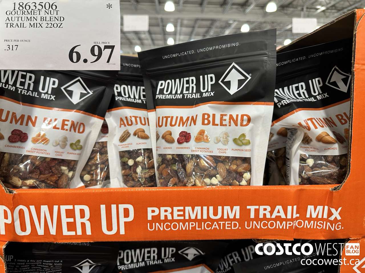 1863506 GOURMET NUT AUTUMN BLEND TRAIL MIX 22OZ $6.97