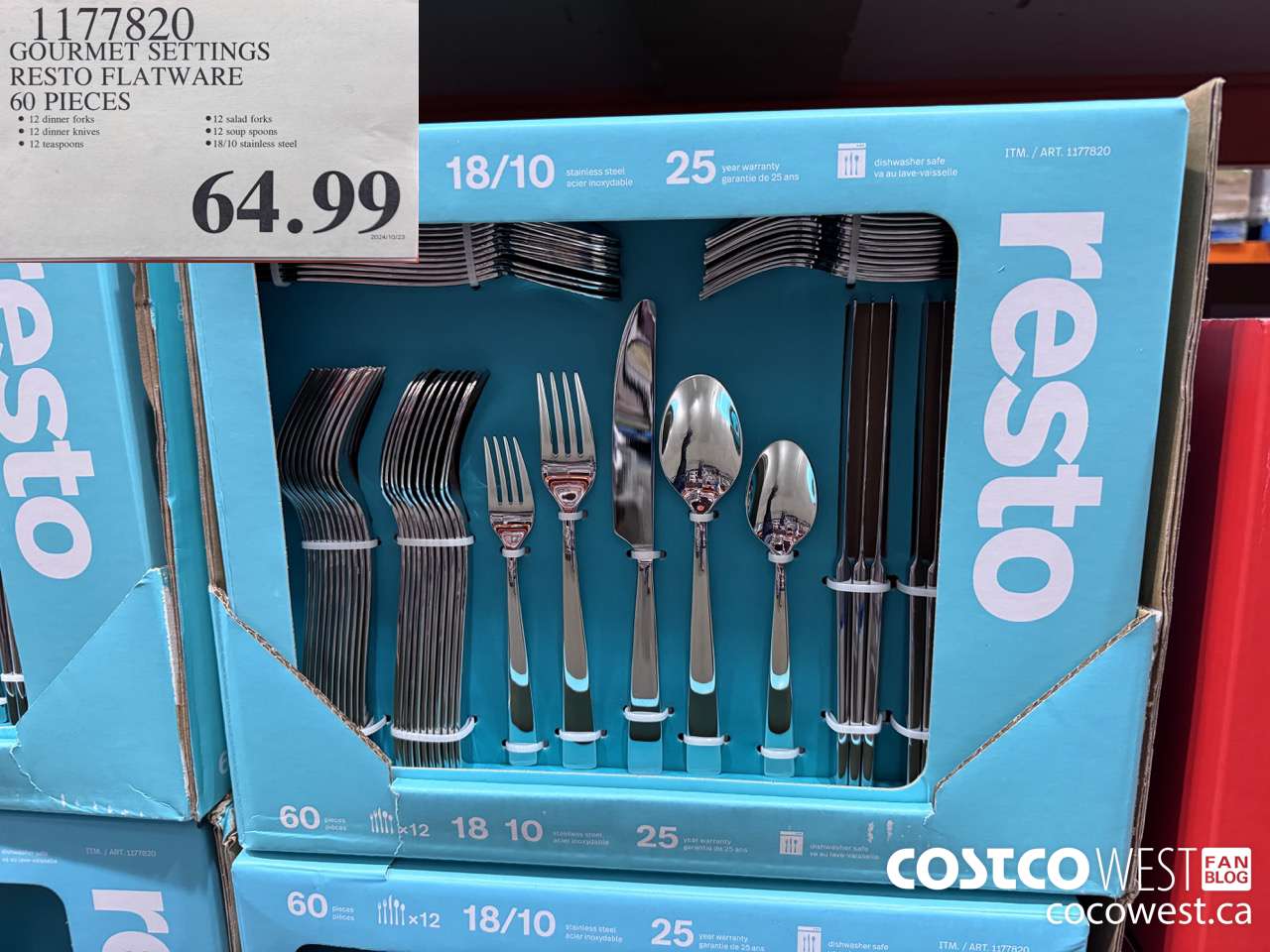 1177820 GOURMET SETTINGS RESTO FLATWARE 60 PIECES $64.99