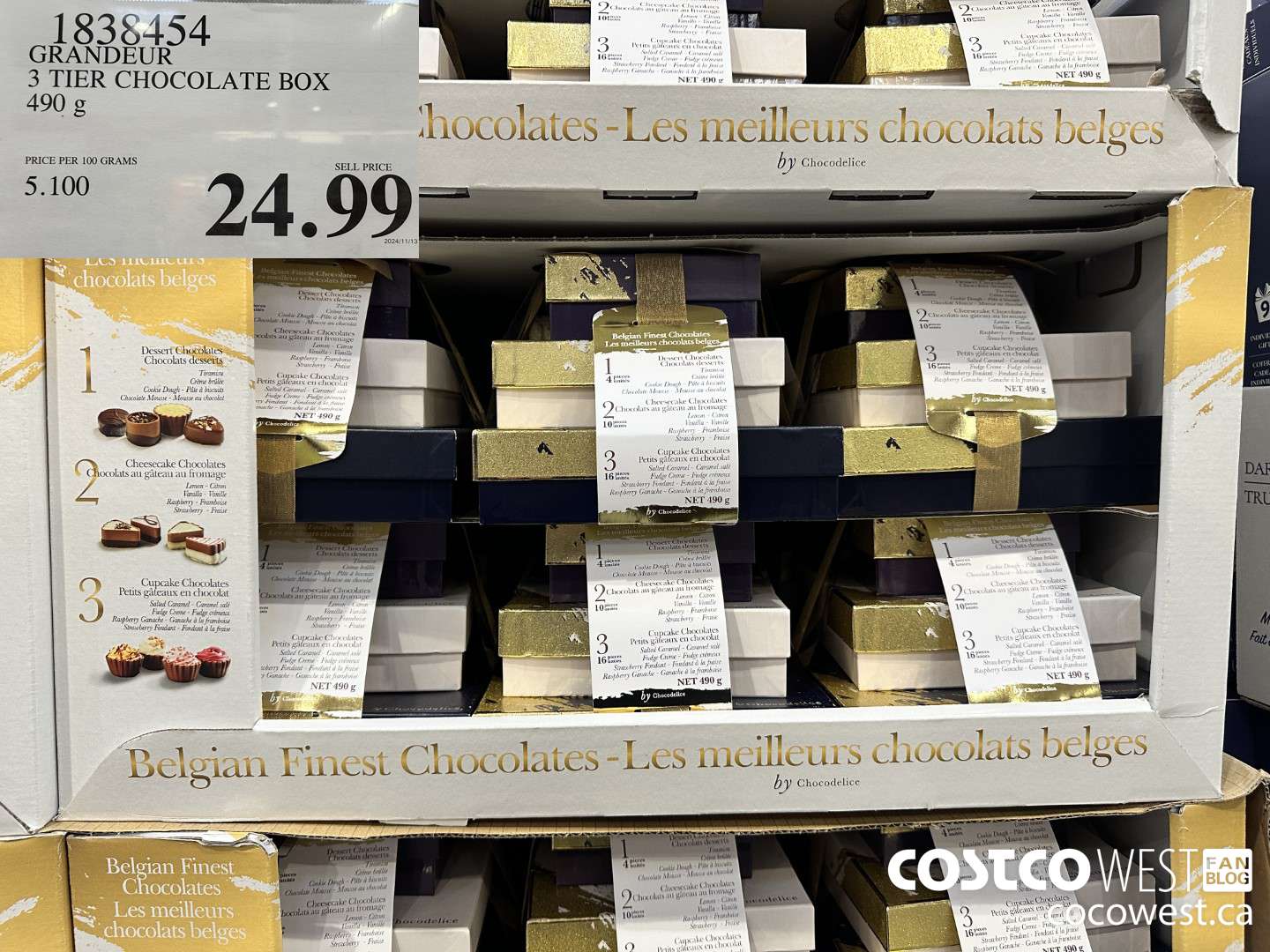 1838454 GRANDEUR 3 TIER CHOCOLATE BOX 490 g $24.99