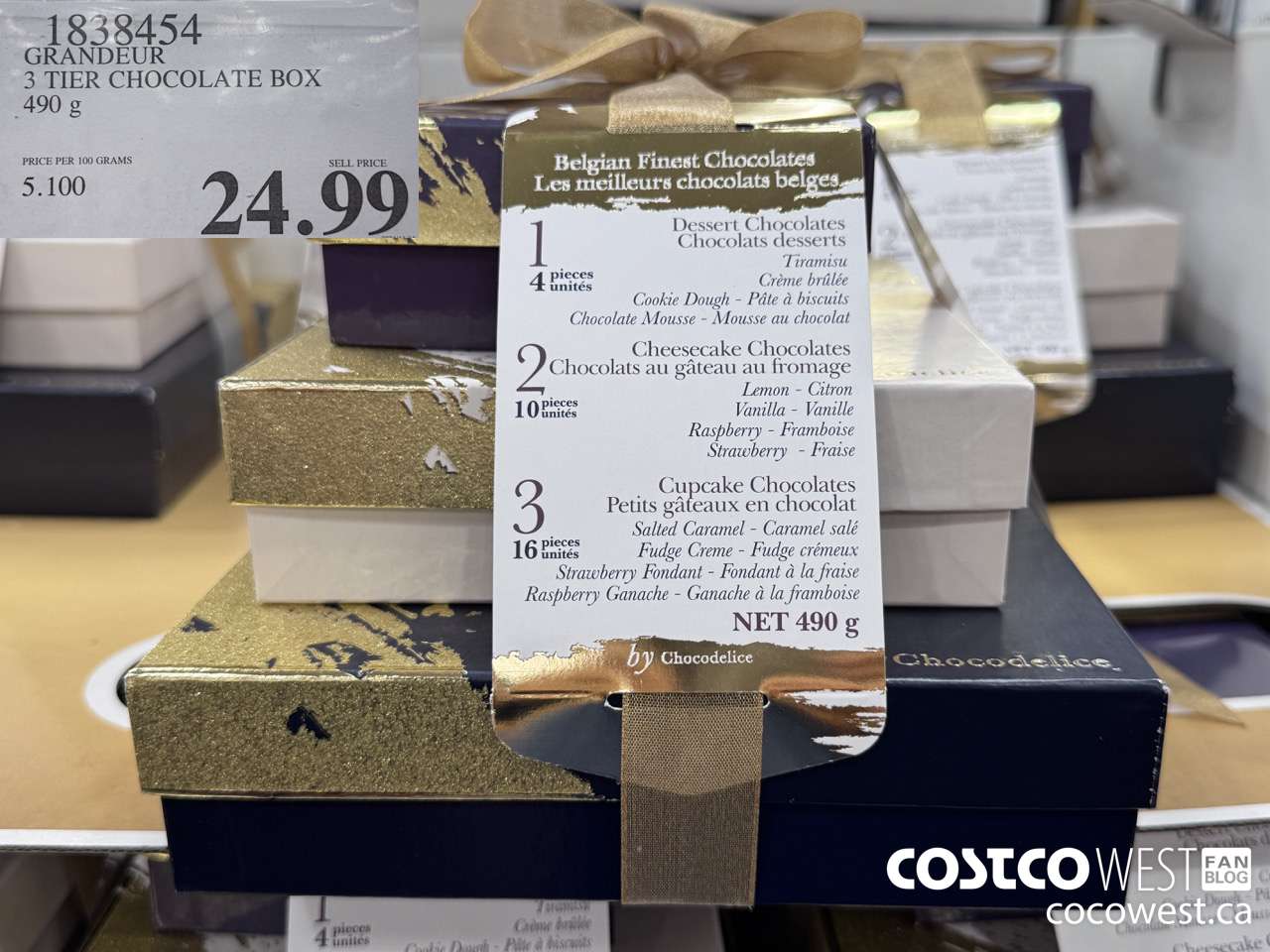 1838454 GRANDEUR 3 TIER CHOCOLATE BOX 490 g $24.99