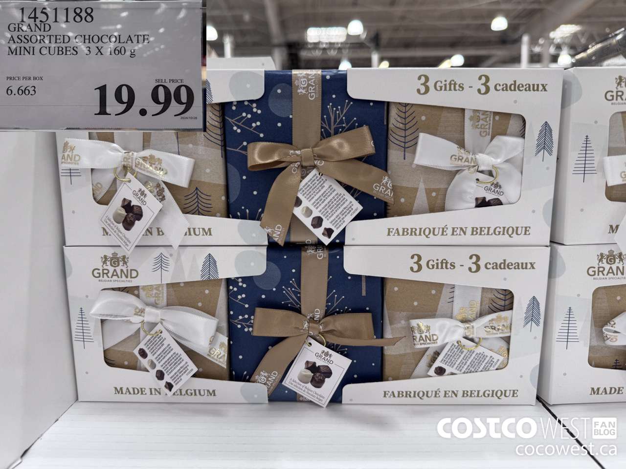 1451188 GRAND ASSORTED CHOCOLATE MINI CUBES 3 X 160 g $19.99