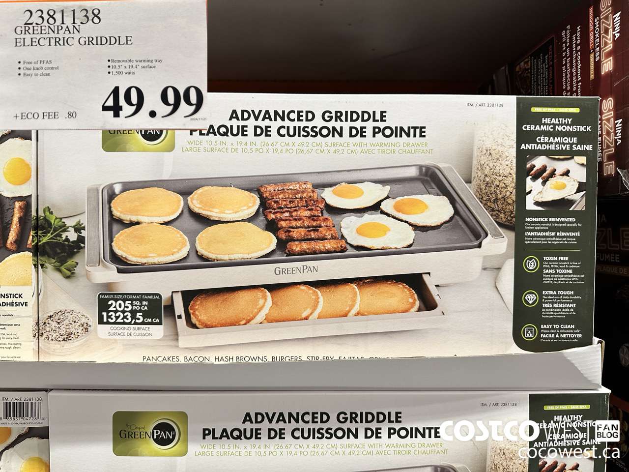 2381138 GREENPAN ELECTRIC GRIDDLE $49.99