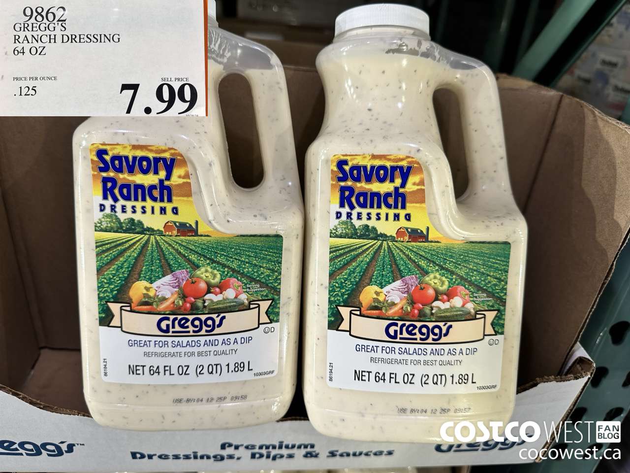 9862 GREGG'S RANCH DRESSING 64 OZ  $7.99