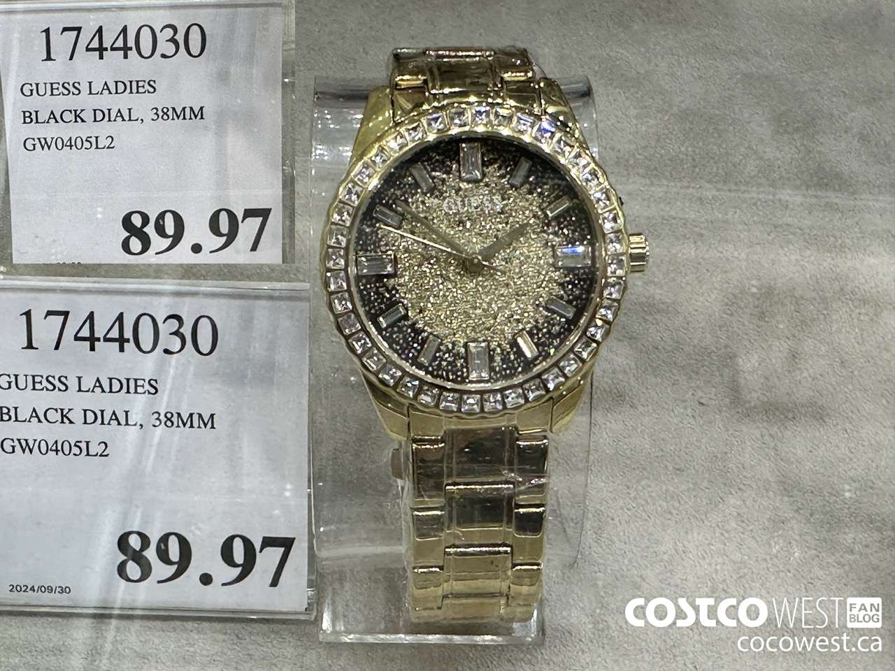 1744030 GUESS LADIES BLACK DIAL, 38MM GW0405L2 $89.97