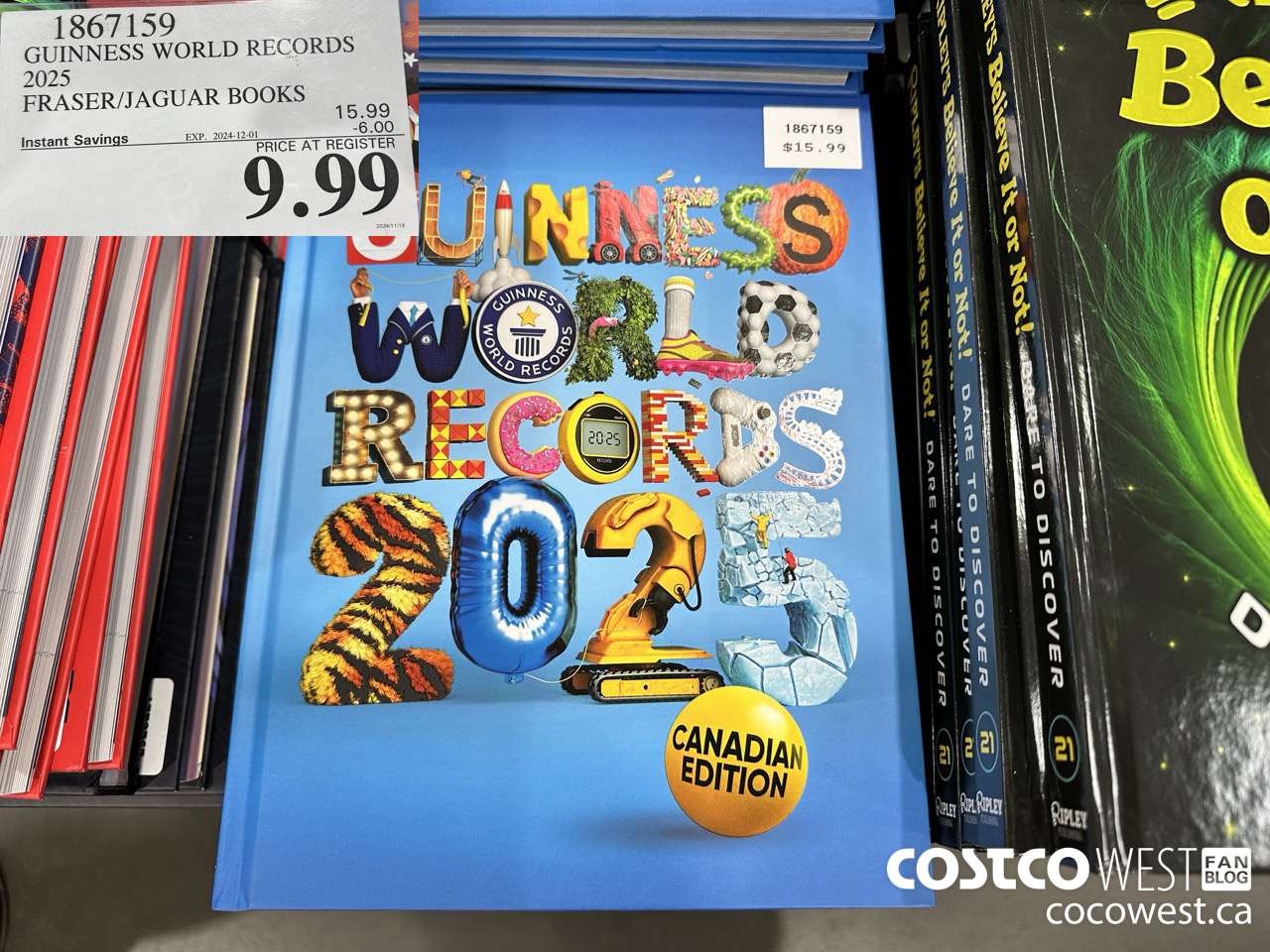 1867159 GUINNESS WORLD RECORDS 2025 CANADIAN EDITION  ($6.00 INSTANT SAVINGS EXPIRES ON 2024-12-01) $9.99