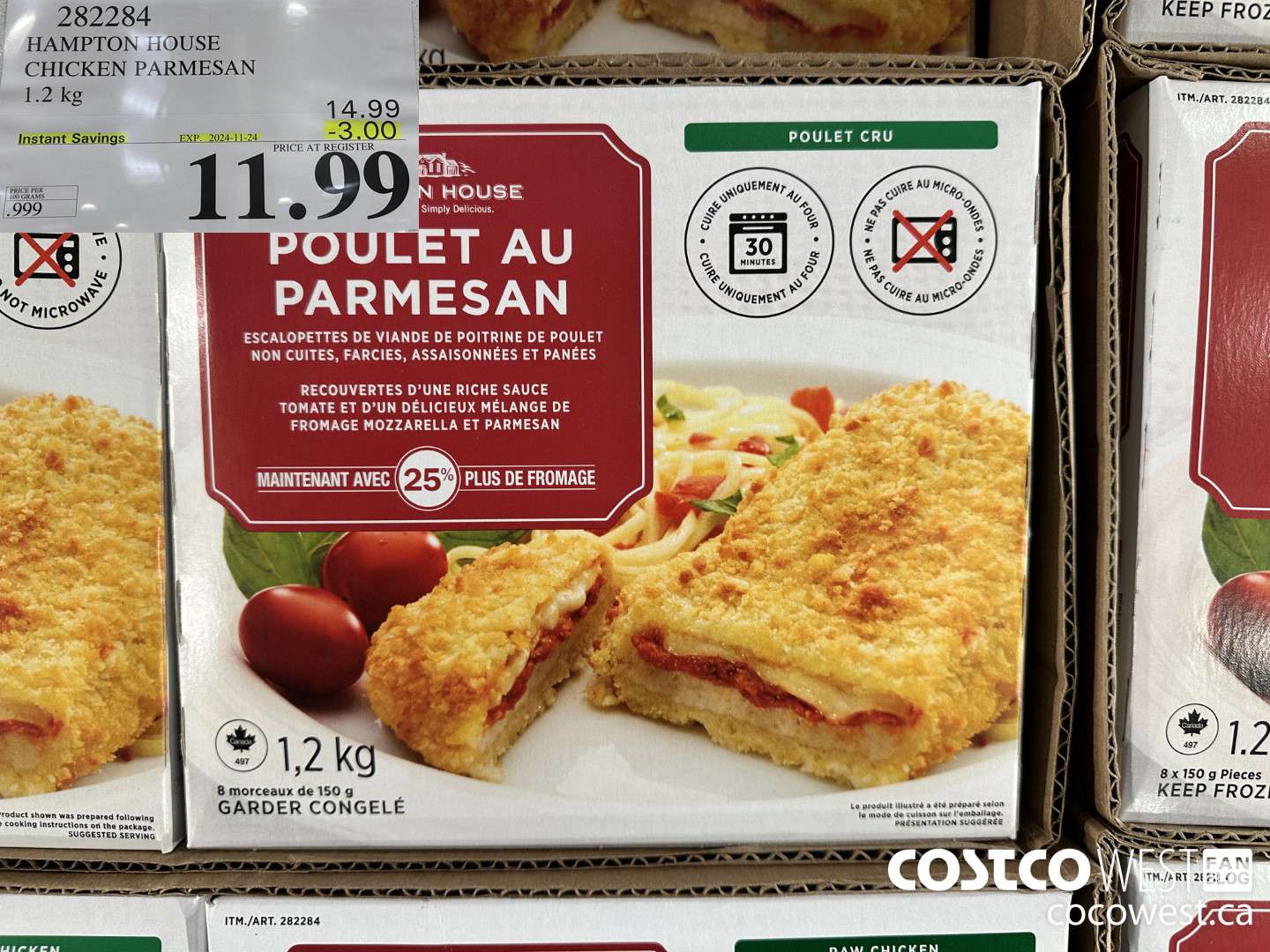 282284 HAMPTON HOUSE CHICKEN PARMESAN 1.2 kg ($3.00 INSTANT SAVINGS EXPIRES ON 2024-11-24) $11.99