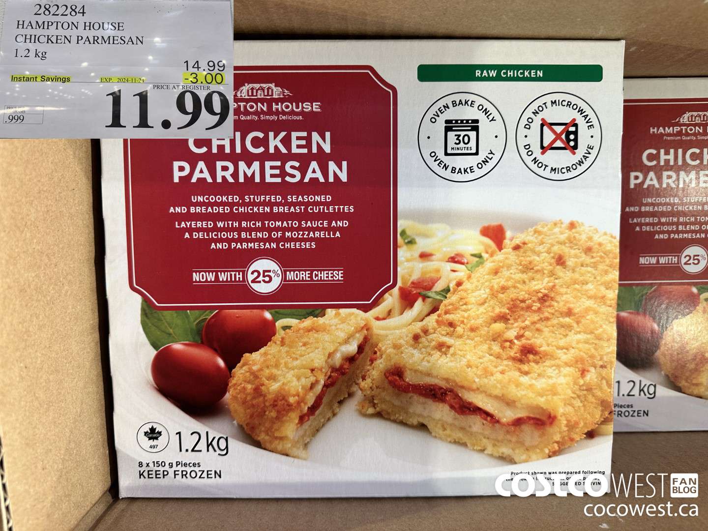 282284 HAMPTON HOUSE CHICKEN PARMESAN 1.2 kg ($3.00 INSTANT SAVINGS EXPIRES ON 2024-11-24) $11.99