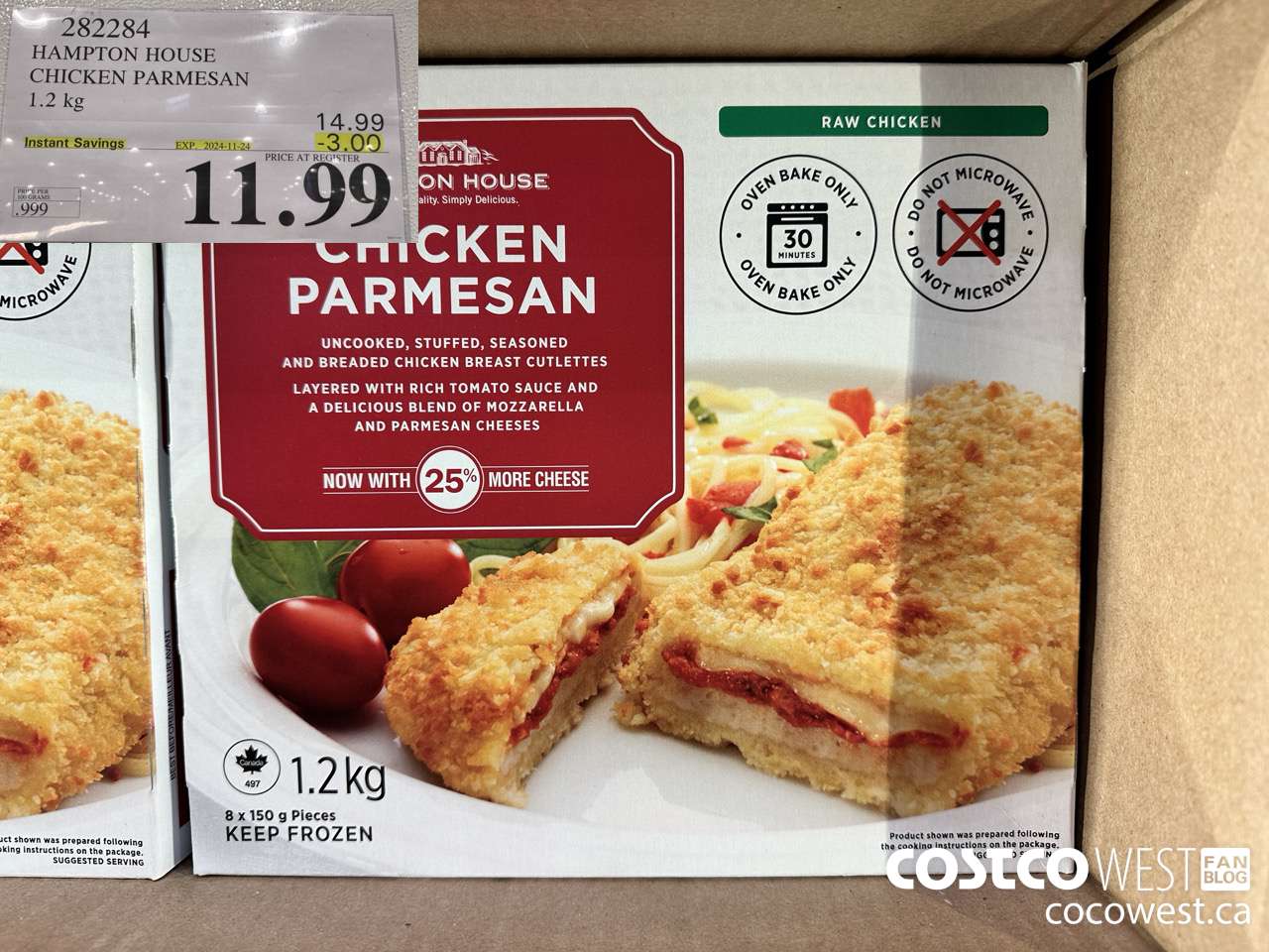 282284 HAMPTON HOUSE CHICKEN PARMESAN 1.2 kg ($3.00 INSTANT SAVINGS EXPIRES ON 2024-11-24) $11.99