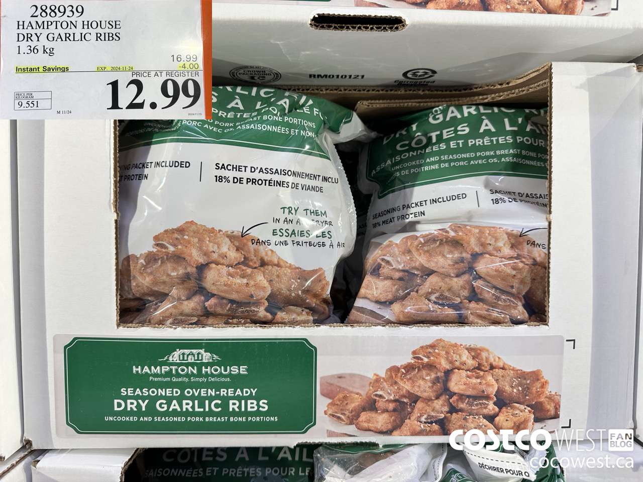 288939 HAMPTON HOUSE DRY GARLIC RIBS 1.36 kg ($4.00 INSTANT SAVINGS EXPIRES ON 2024-11-24) $12.99