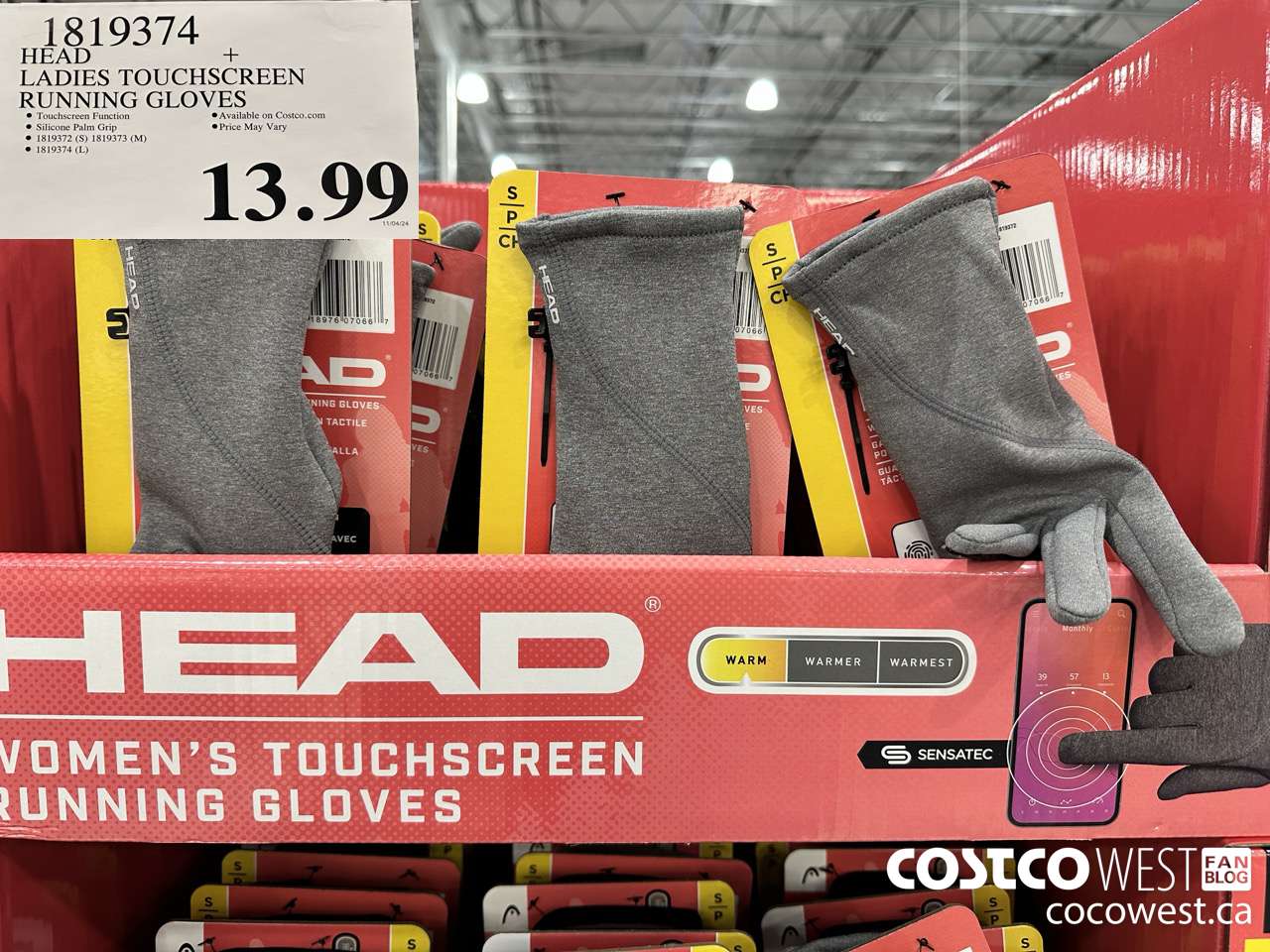 1819374 HEAD LADIES TOUCHSCREEN RUNNING GLOVES $13.99