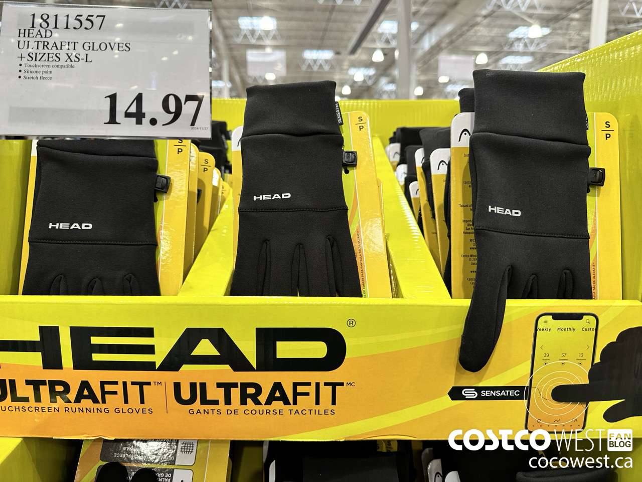 1811557 HEAD MENS TOUCHSCREEN RUNNING GLOVES $14.97