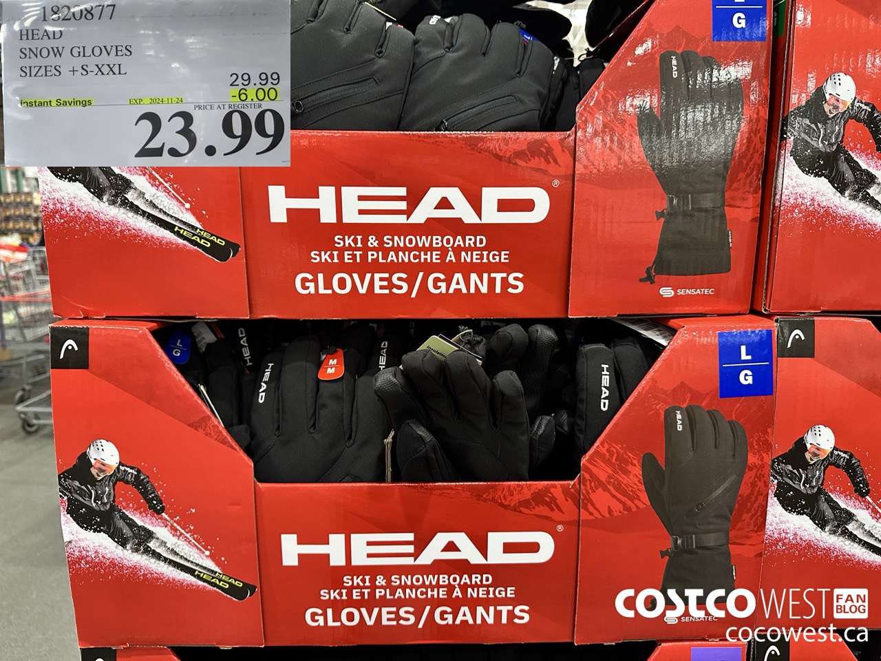 1820877 HEAD SNOW GLOVES SIZES S-XXL ($5.00 INSTANT SAVINGS EXPIRES ON 2024-11-24) $23.99