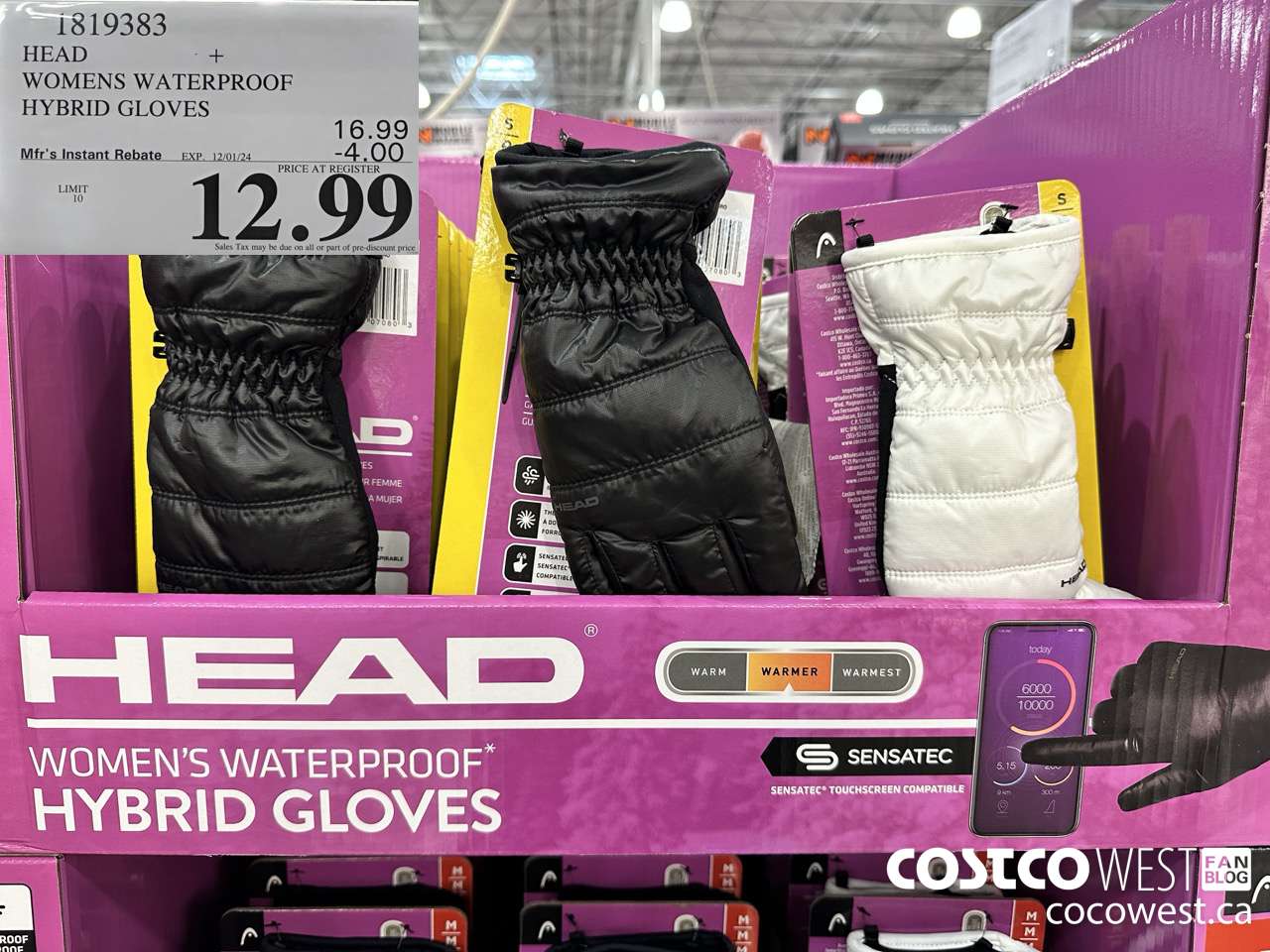1819383 HEAD SOMENS WATERPROOF HYBRID GLOVES ($4.00 INSTANT SAVINGS EXPIRES ON 2024-12-01) $12.99