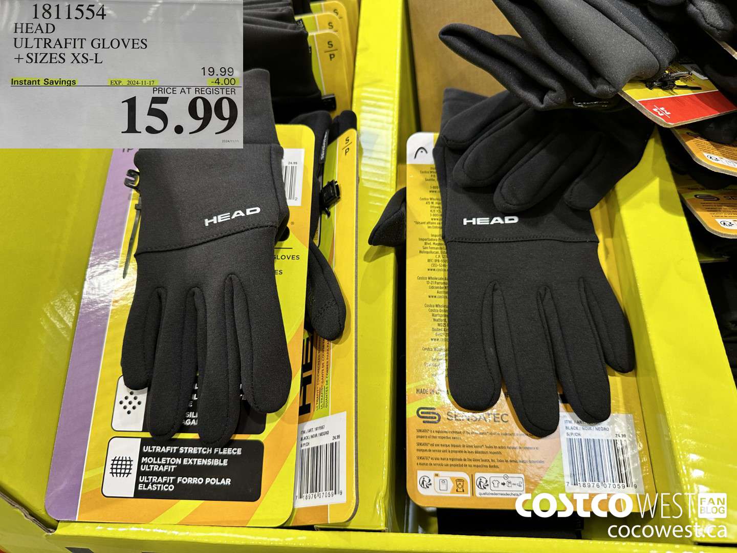 1811554 HEAD ULTRAFIT GLOVES SIZES XS-L ($4.00 INSTANT SAVINGS EXPIRES ON 2024-11-17) $15.99