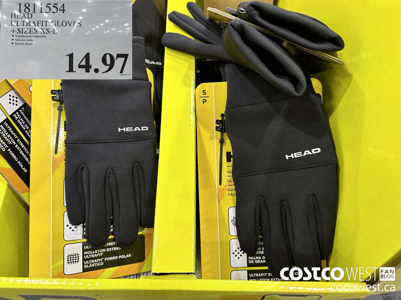 1811554 HEAD ULTRAFIT GLOVES SIZES XS-L $14.97