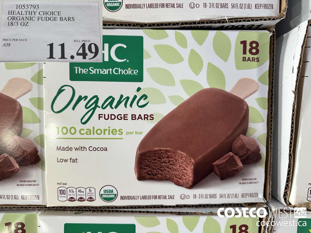 1053793 HEALTHY CHOICE ORGANIC FUDGE BARS 18/3 OZ $11.49