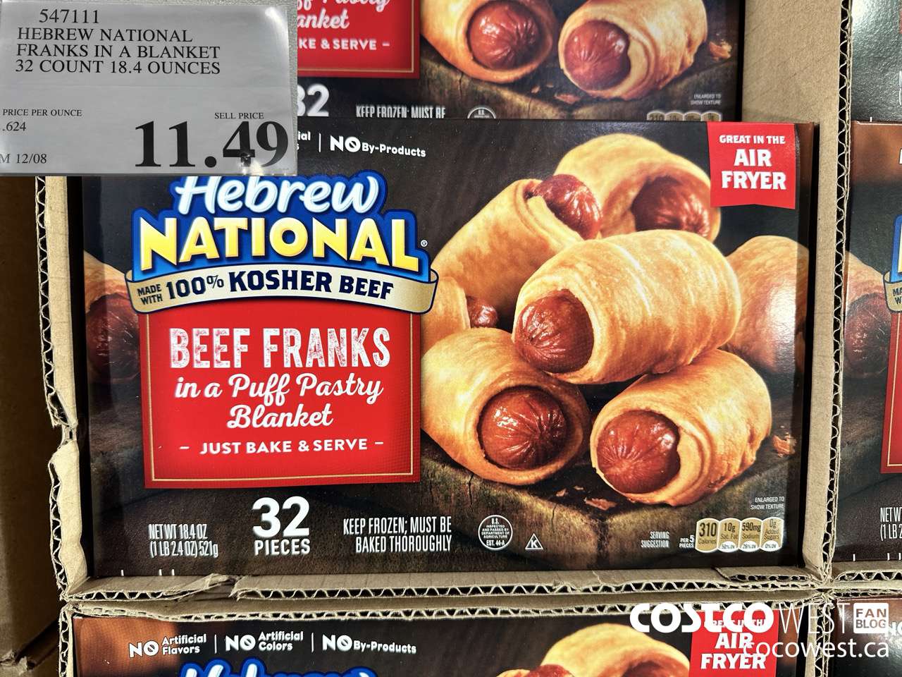 547111 HEBREW NATIONAL FRANKS IN A BLANKET 32 COUNT 18.4 OUNCES $11.49