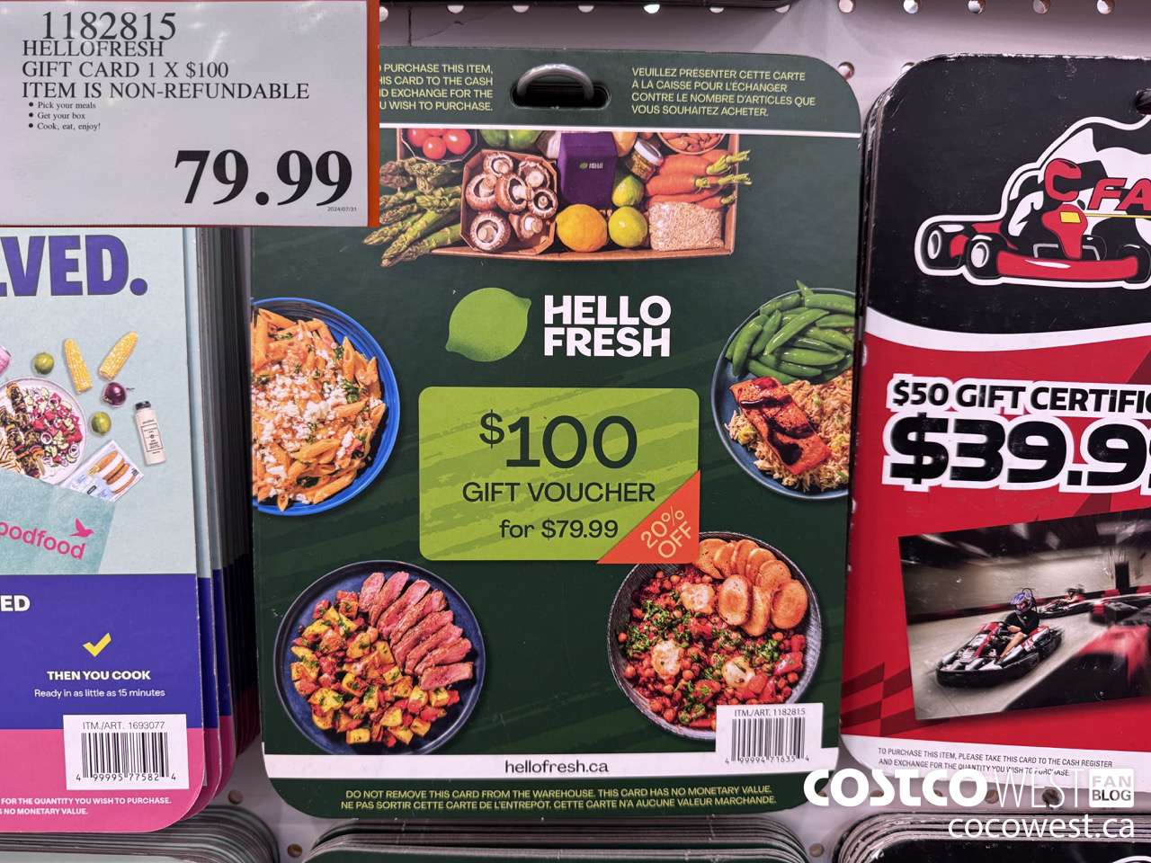 1182815 HELLOFRESH GIFT CARD 1 X $100 $79.99