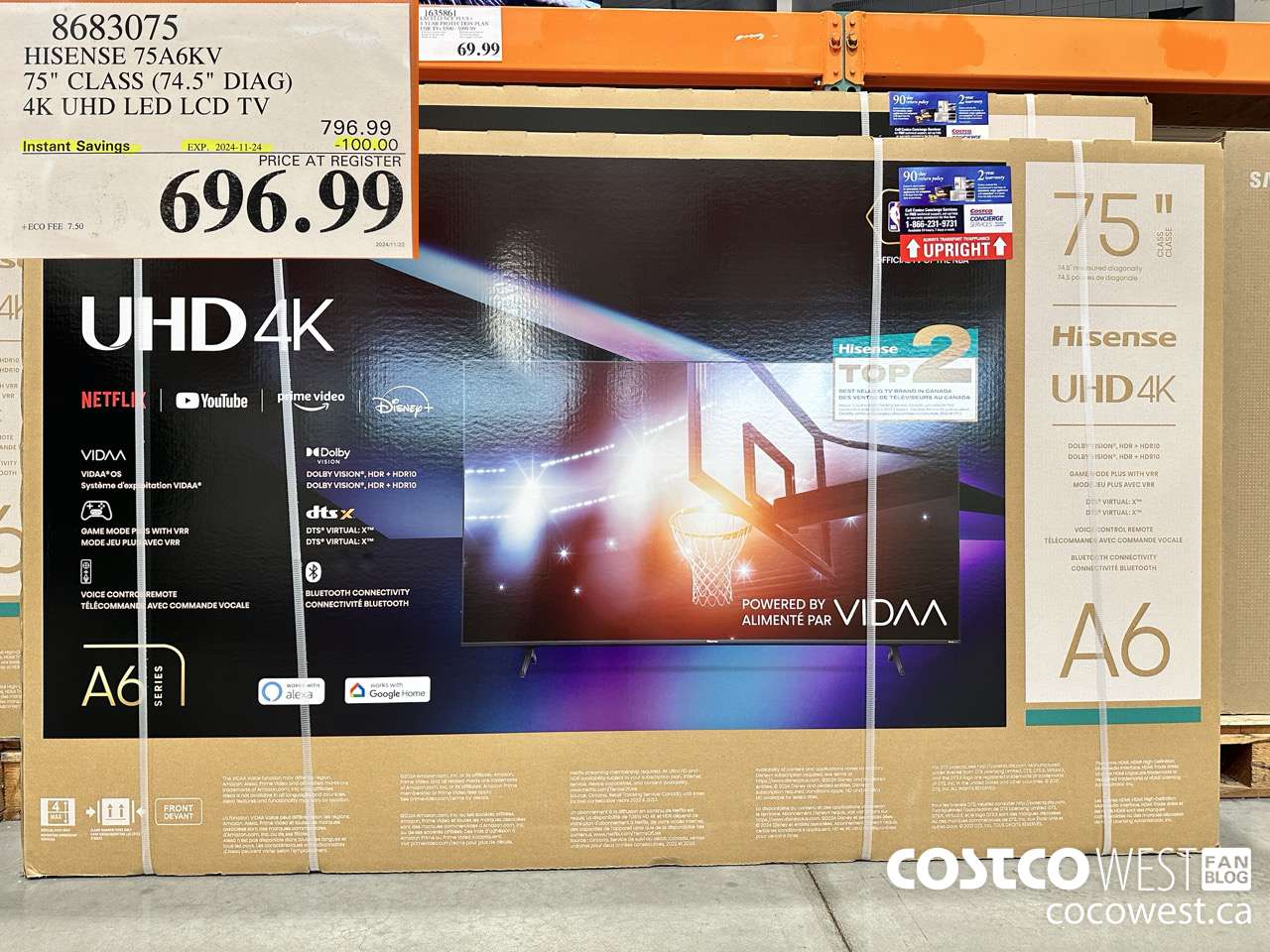 8683075 HISENSE 75A6KV 75