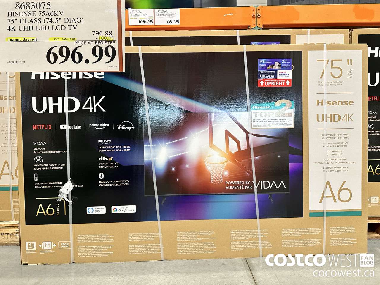 8683075 HISENSE 75A6KV 75