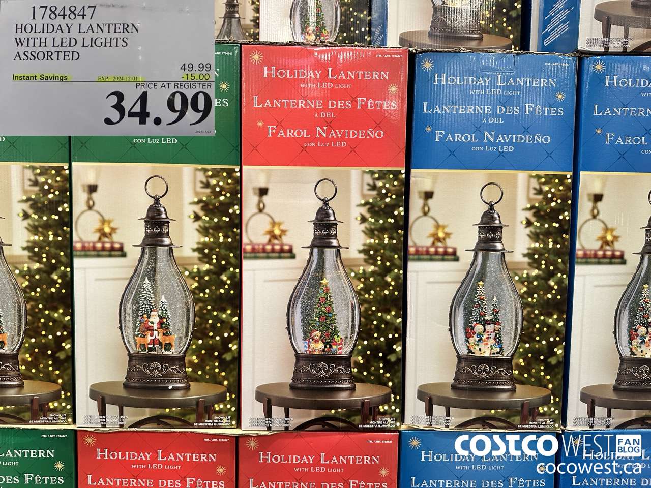 1784847 HOLIDAY LANTERN IWTH LED LIGHTS ASSORTED ($15.00 INSTANT SAVINGS EXPIRES ON 2024-12-01) $34.99