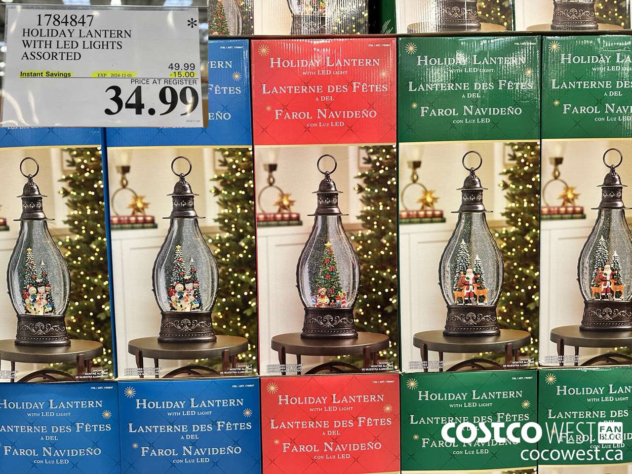 1784847 HOLIDAY LANTERN IWTH LED LIGHTS ASSORTED ($15.00 INSTANT SAVINGS EXPIRES ON 2024-12-01) $34.99