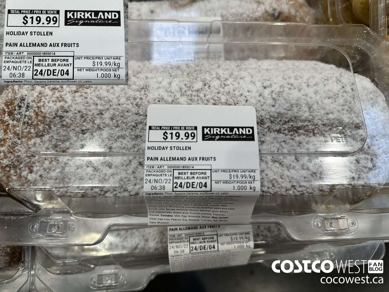 1855014 HOLIDAY STOLLEN $19.99