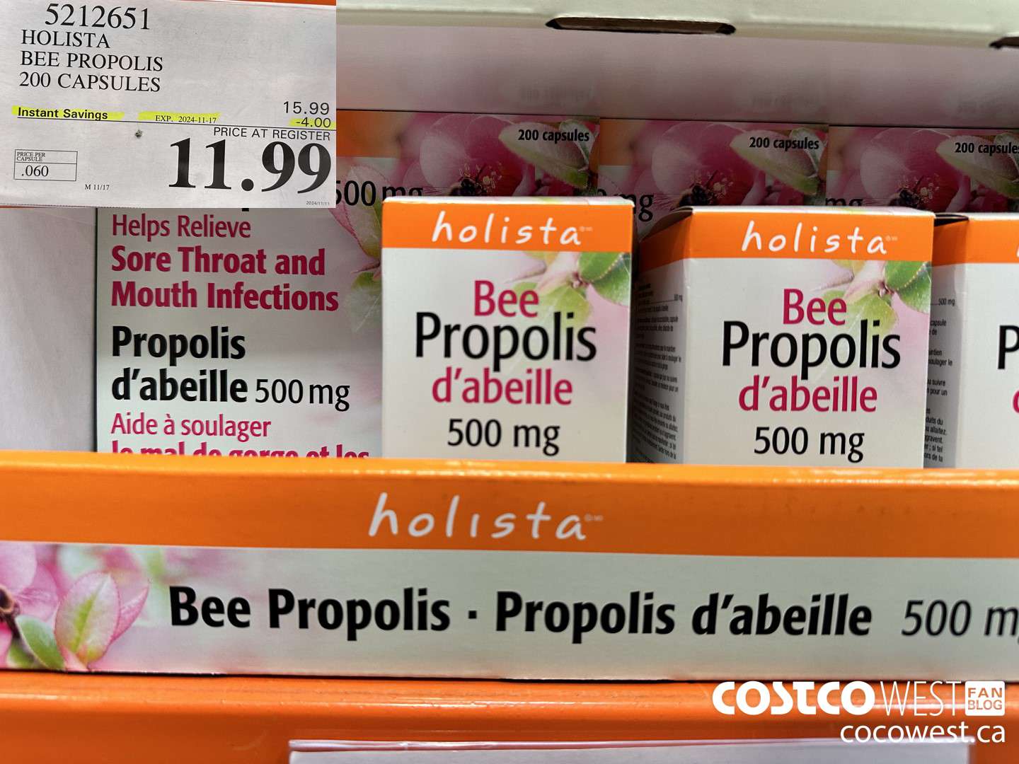 5212651 HOLISTA BEE PROPOLIS 200 CAPSULES ($4.00 INSTANT SAVINGS EXPIRES ON 2024-11-17) $11.99